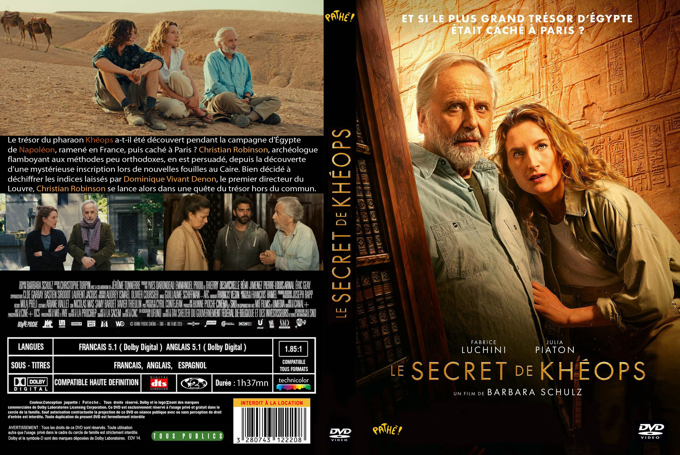 Jaquette DVD Le secret de Kheops custom
