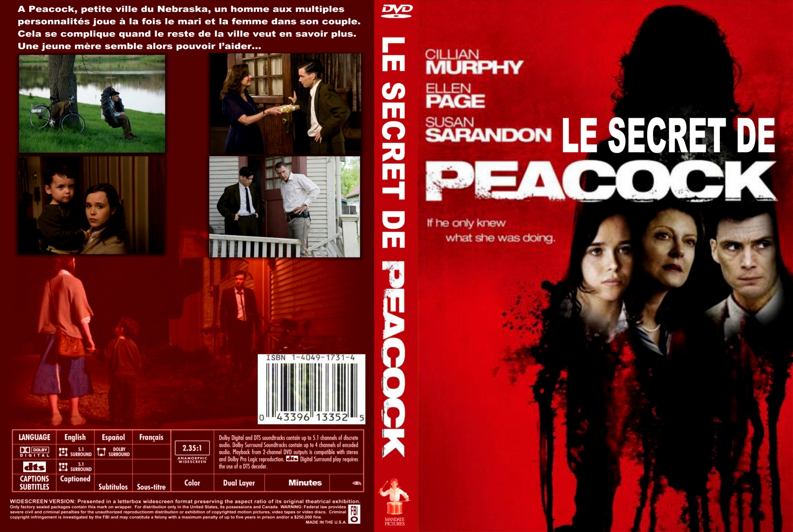Jaquette DVD Le secret de Peacock custom