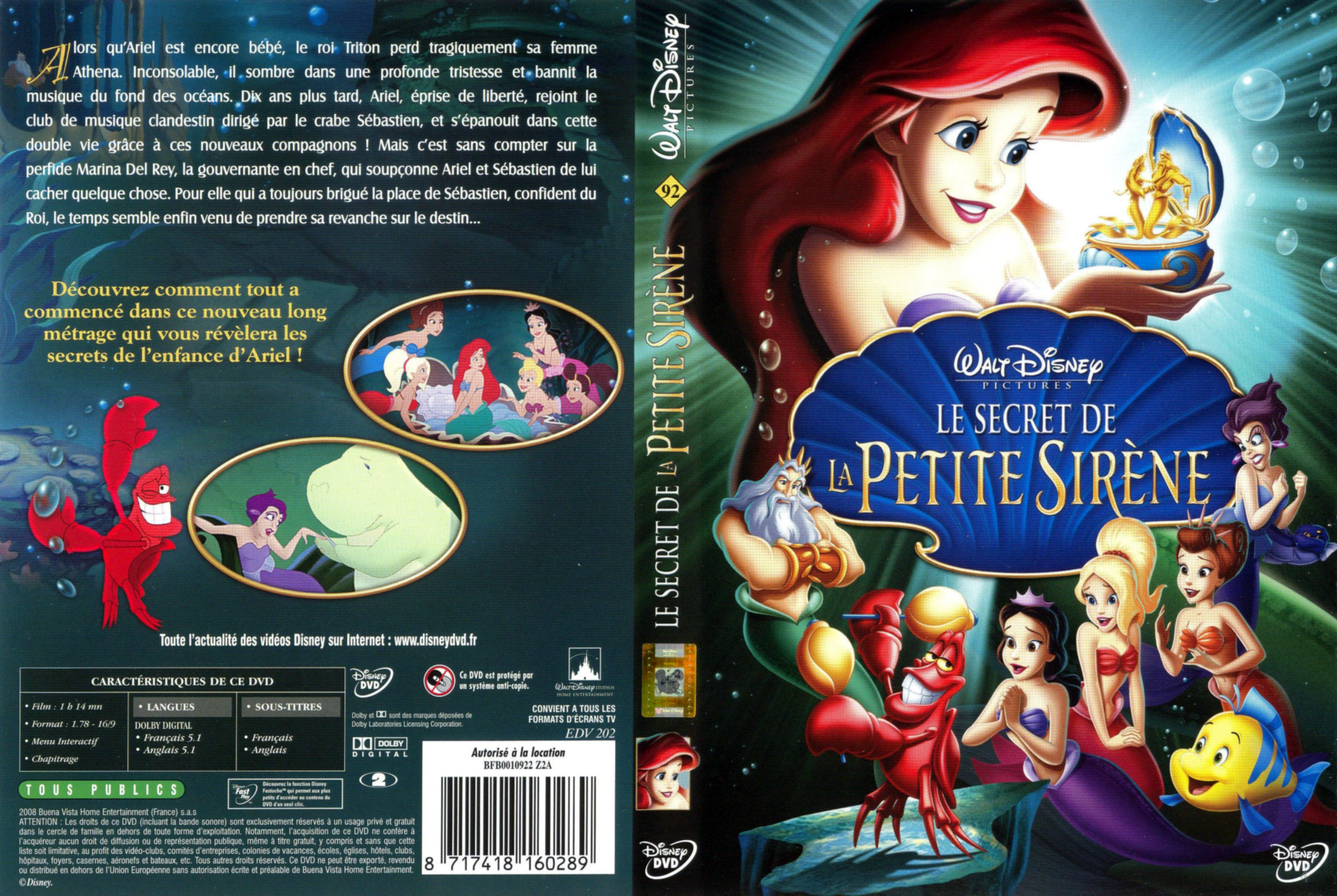 Jaquette DVD Le secret de la petite sirene