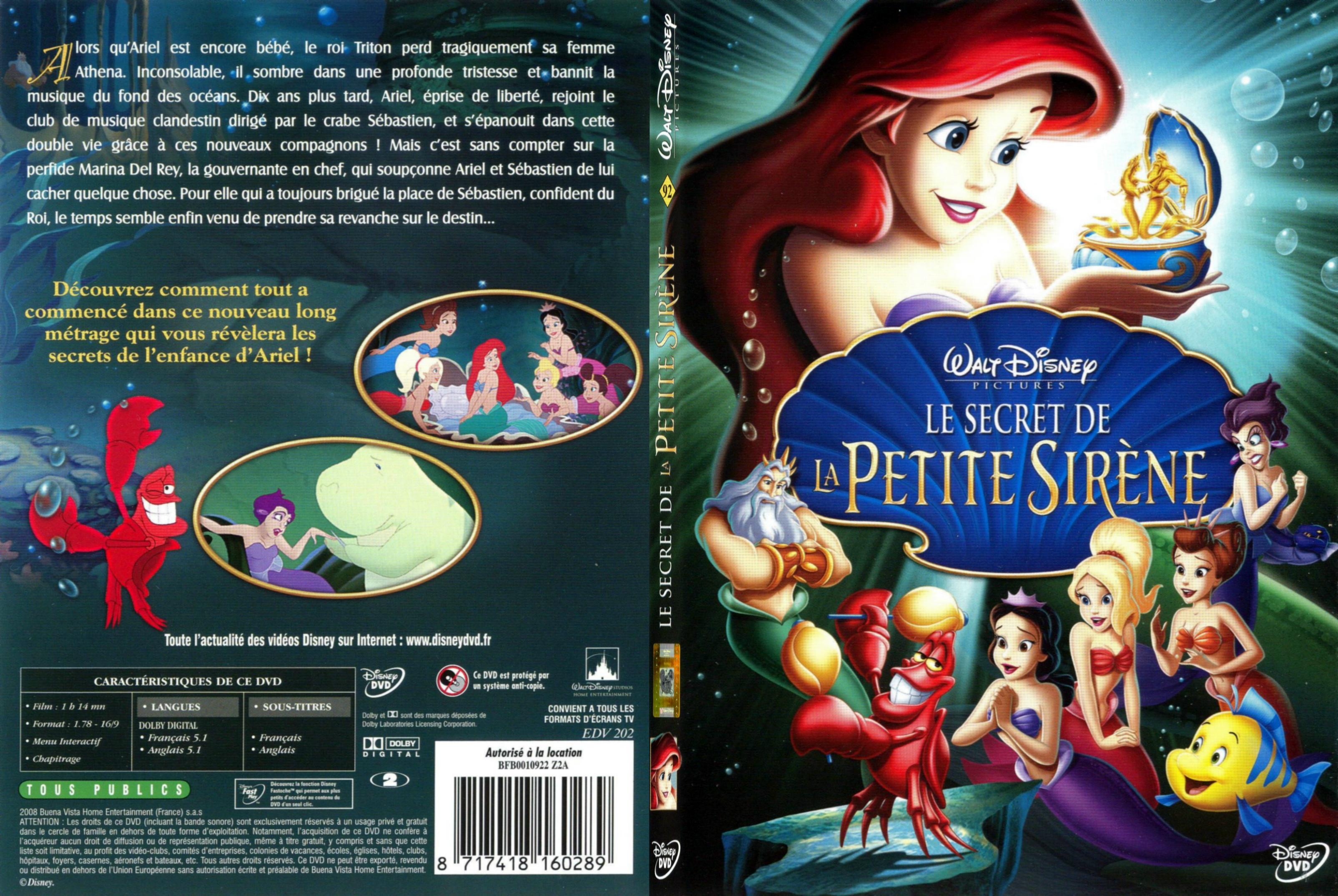 Jaquette DVD Le secret de la petite sirene - SLIM