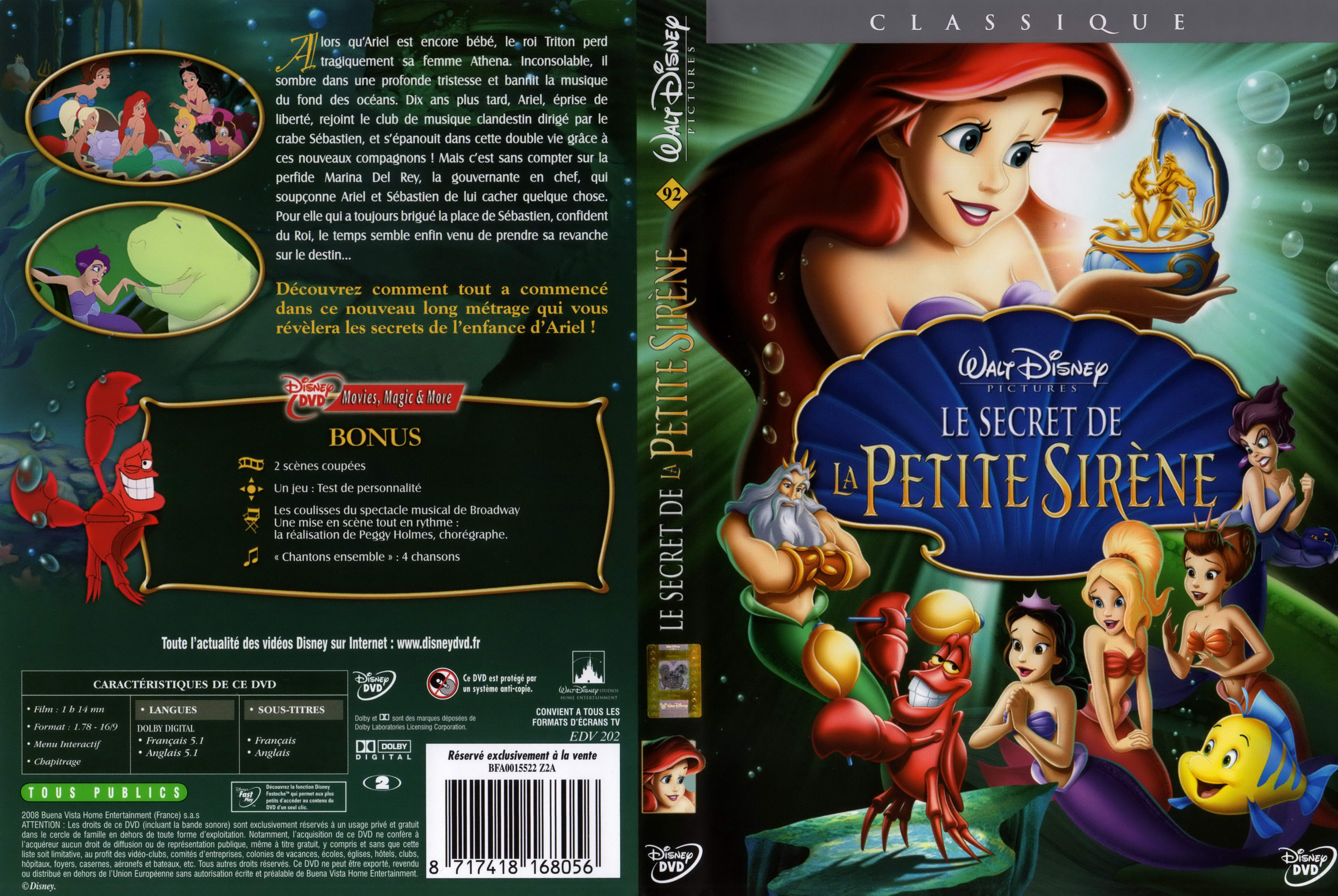 Jaquette DVD Le secret de la petite sirene v2