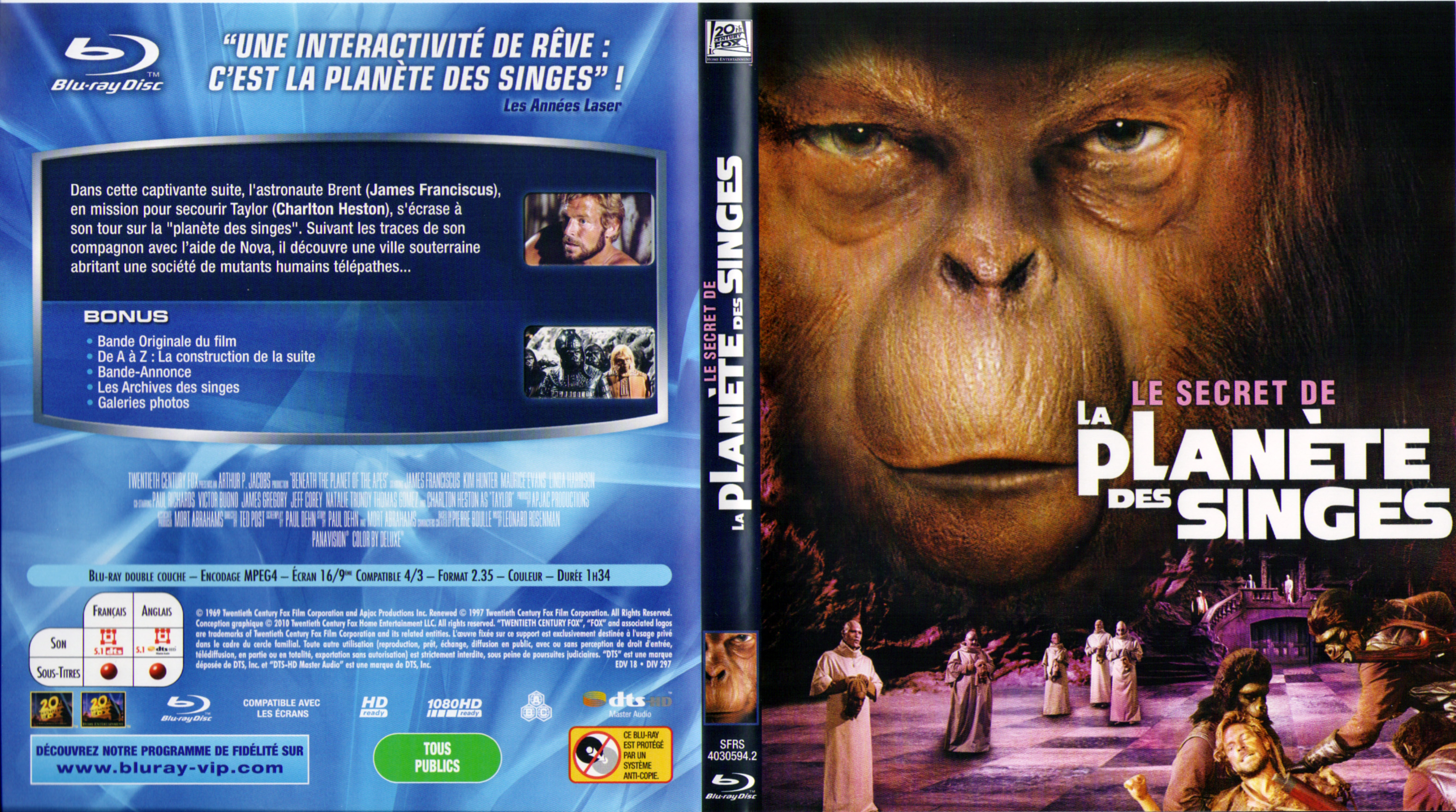 Jaquette DVD Le secret de la planete des singes (BLU-RAY)