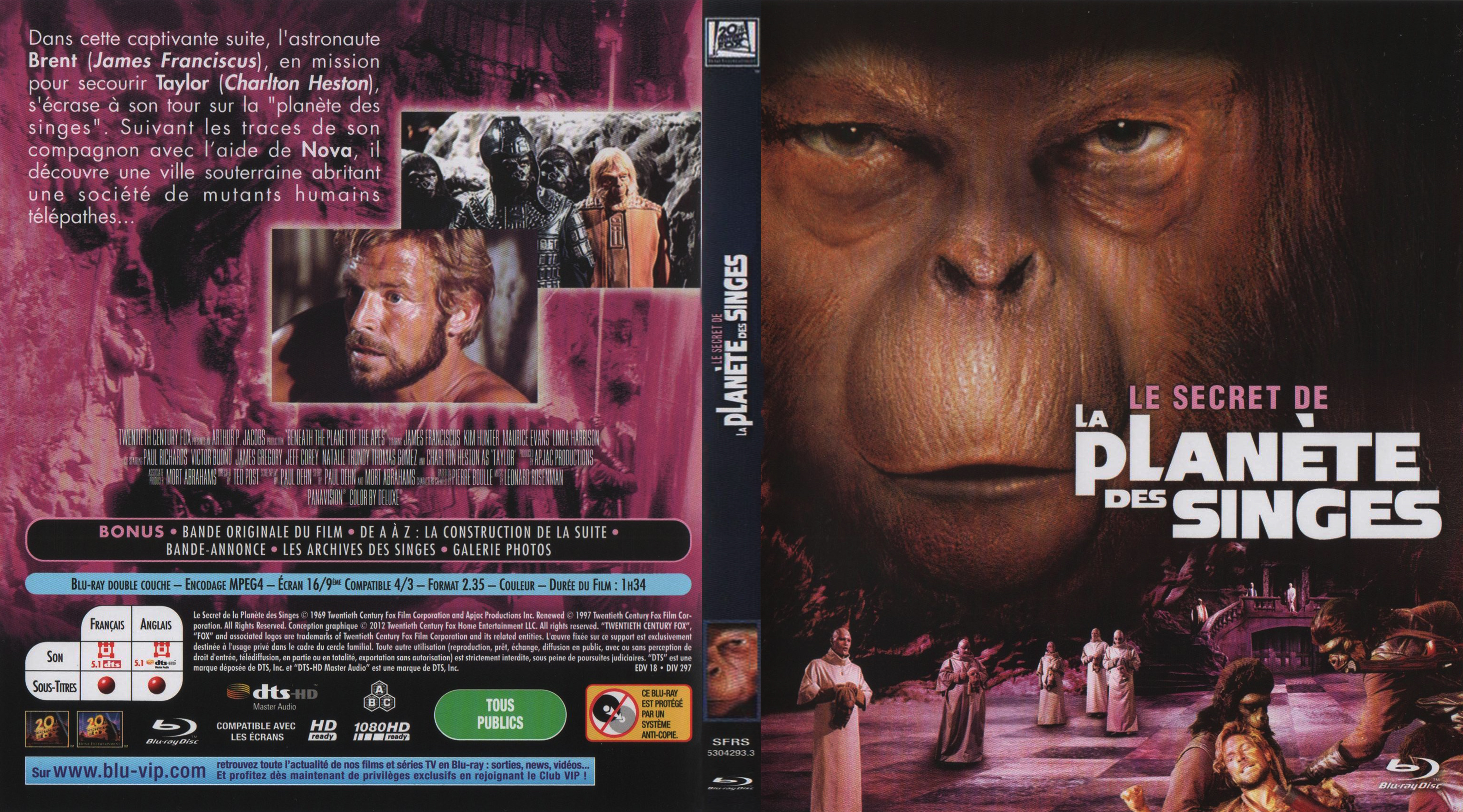 Jaquette DVD Le secret de la planete des singes (BLU-RAY) v2