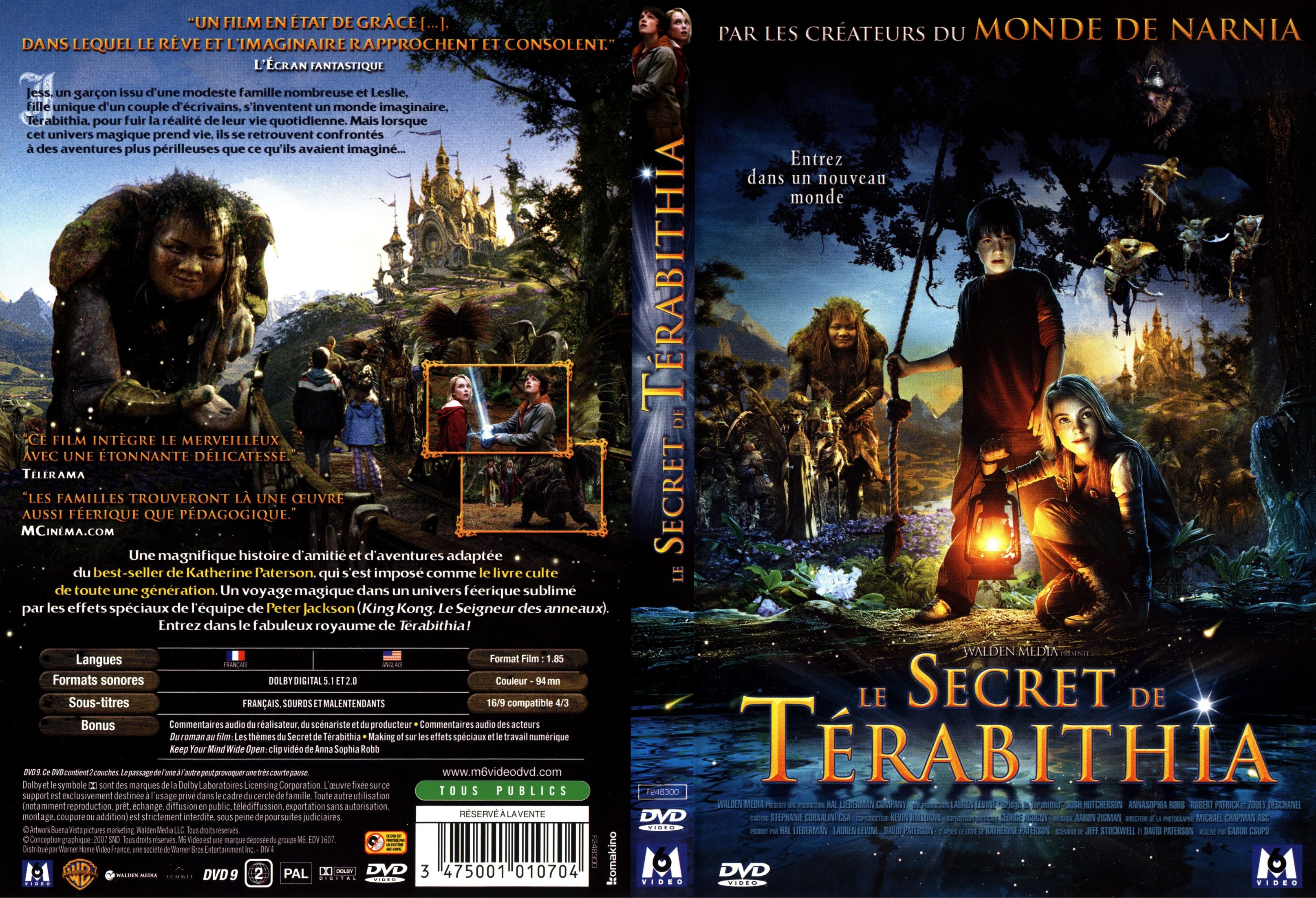 Jaquette DVD Le secret de terabithia v2