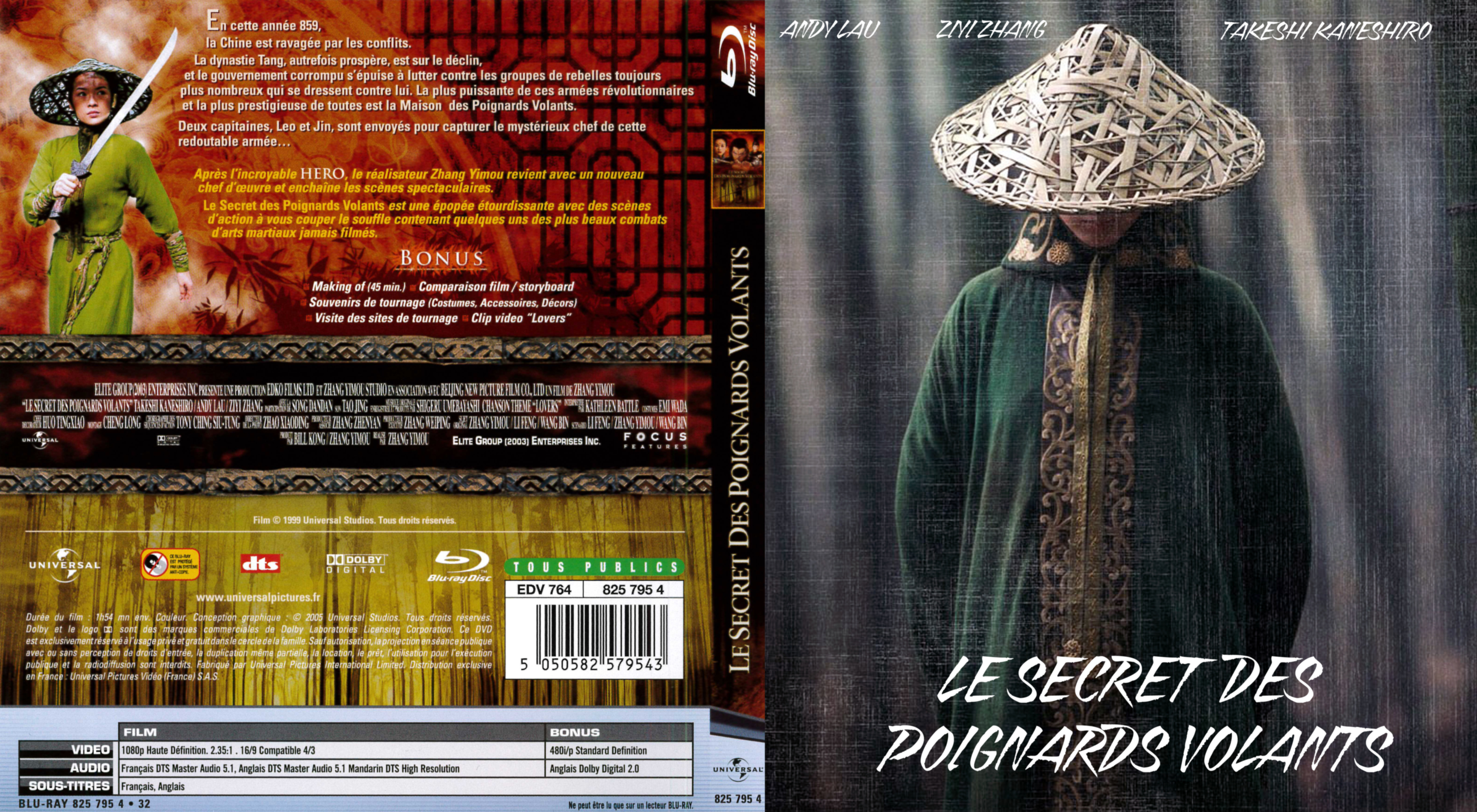 Jaquette DVD Le secret des poignards volant custom (BLU-RAY)