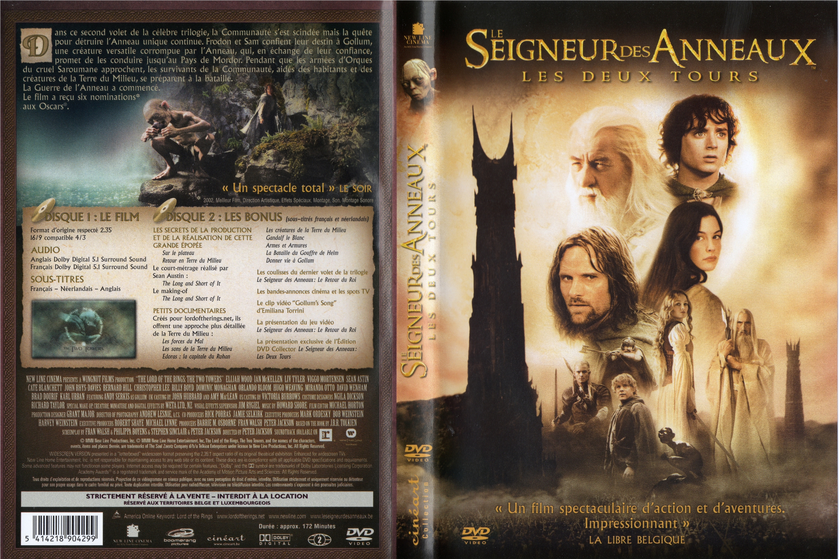 Jaquette DVD Le seigneur des anneaux : les deux tours v2