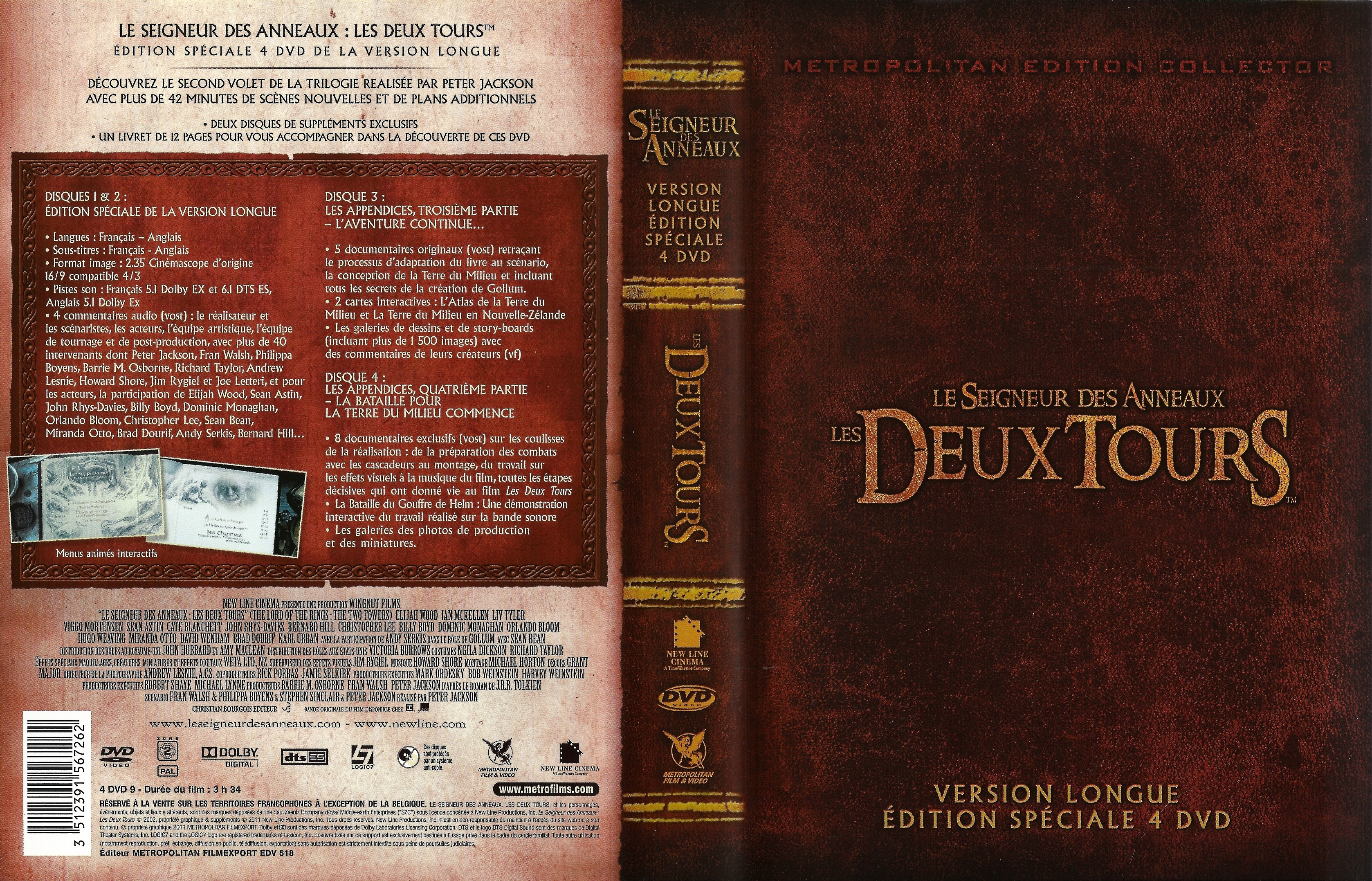 Jaquette DVD Le seigneur des anneaux : les deux tours v3