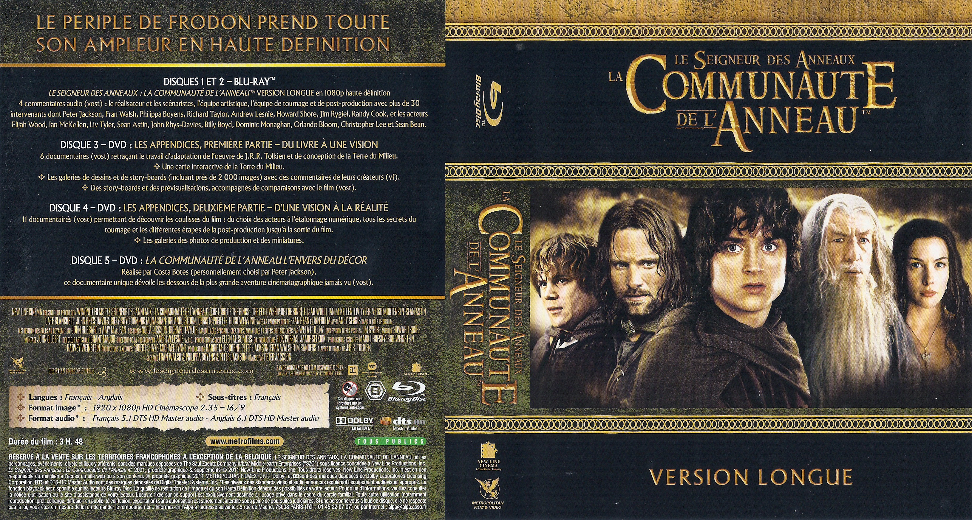 Jaquette DVD Le seigneur des anneaux La communaute de l