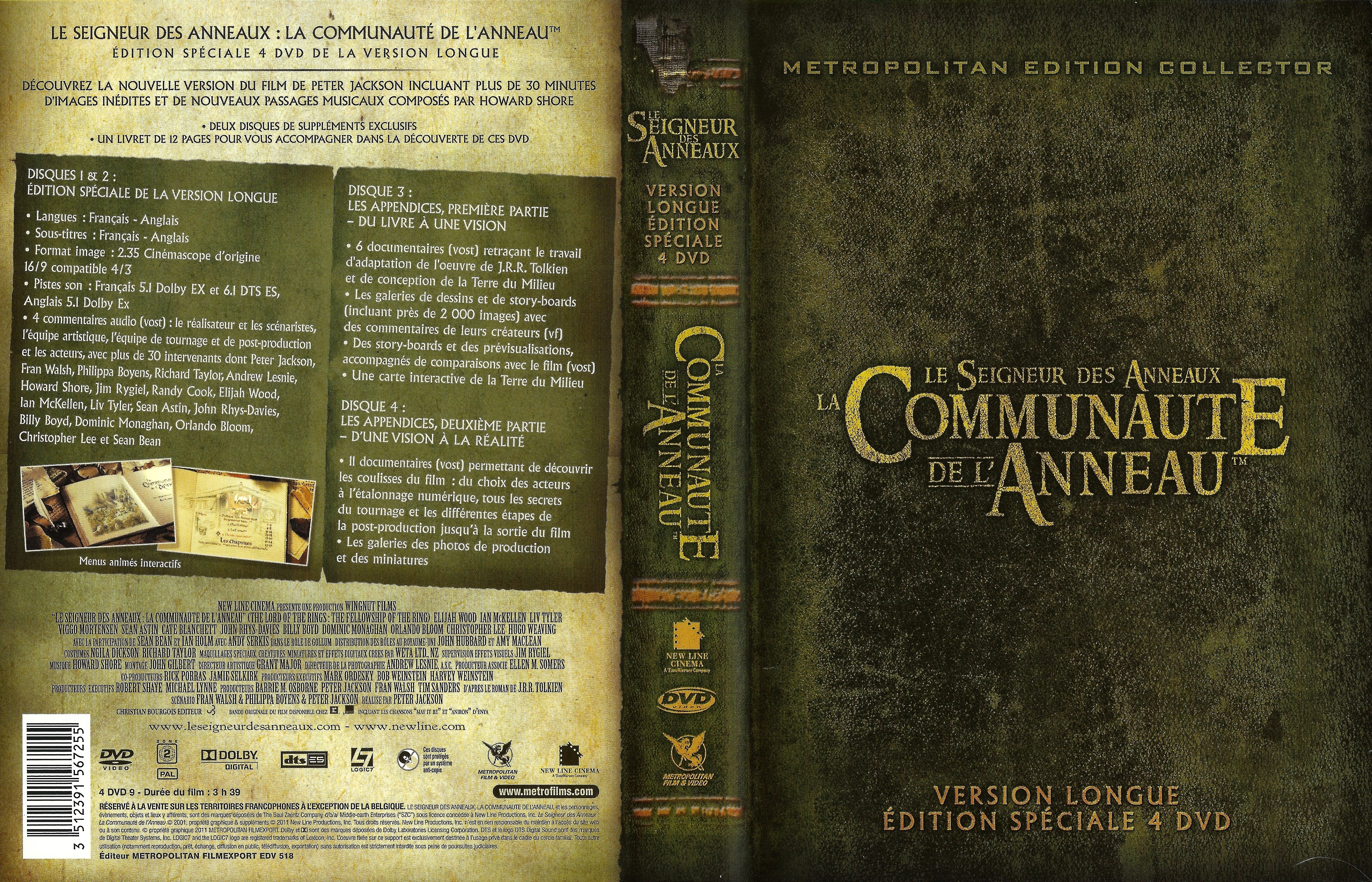 Jaquette DVD Le seigneur des anneaux La communaute de l