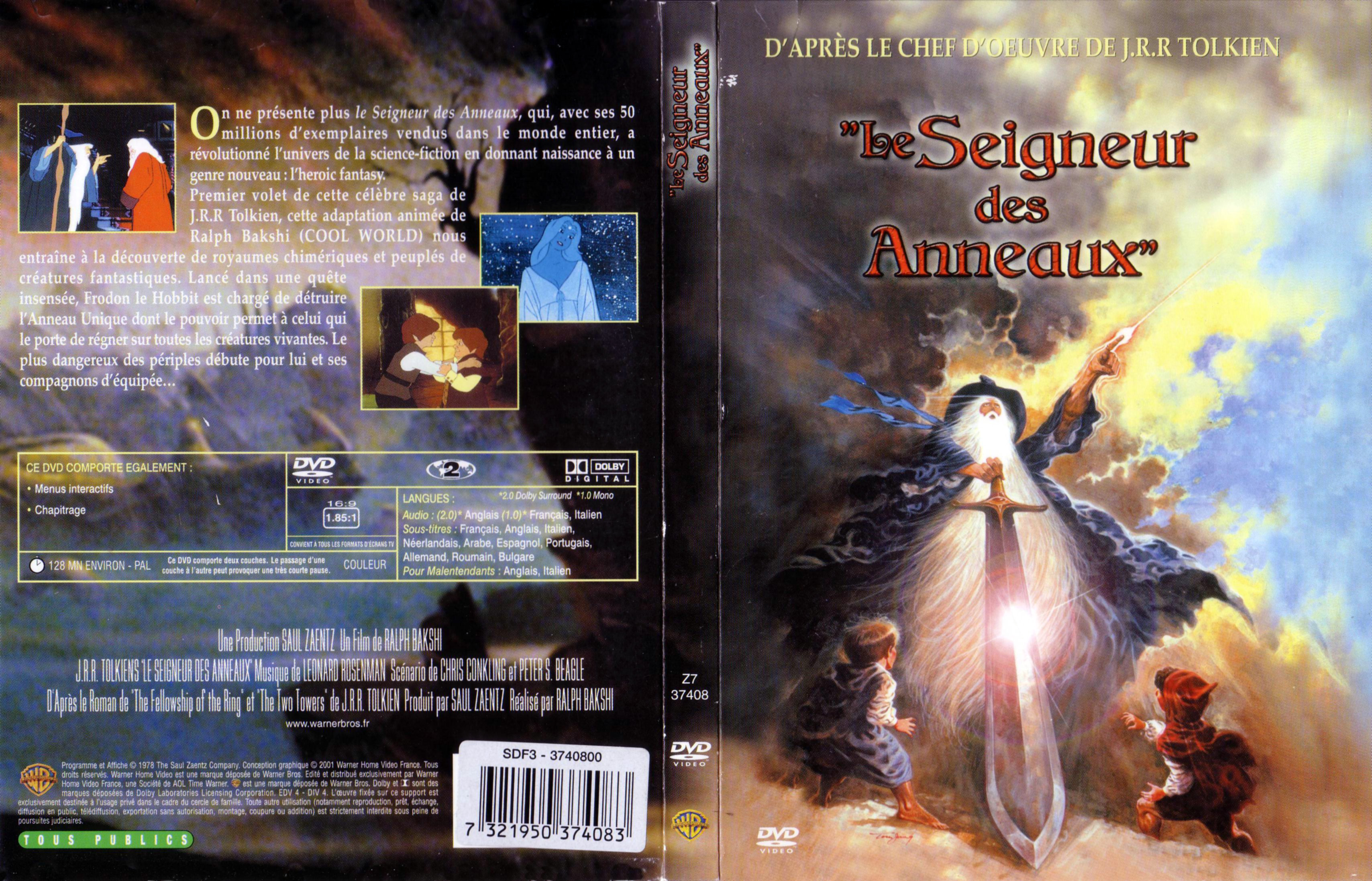 Jaquette DVD Le seigneur des anneaux (DA)