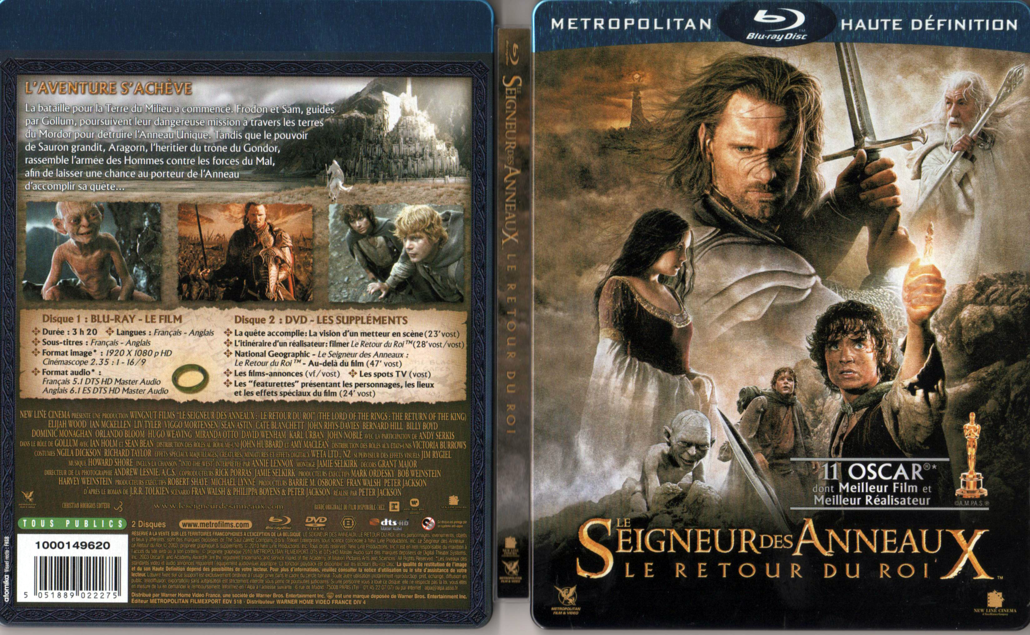 Jaquette DVD Le seigneur des anneaux le retour du roi (BLU-RAY)