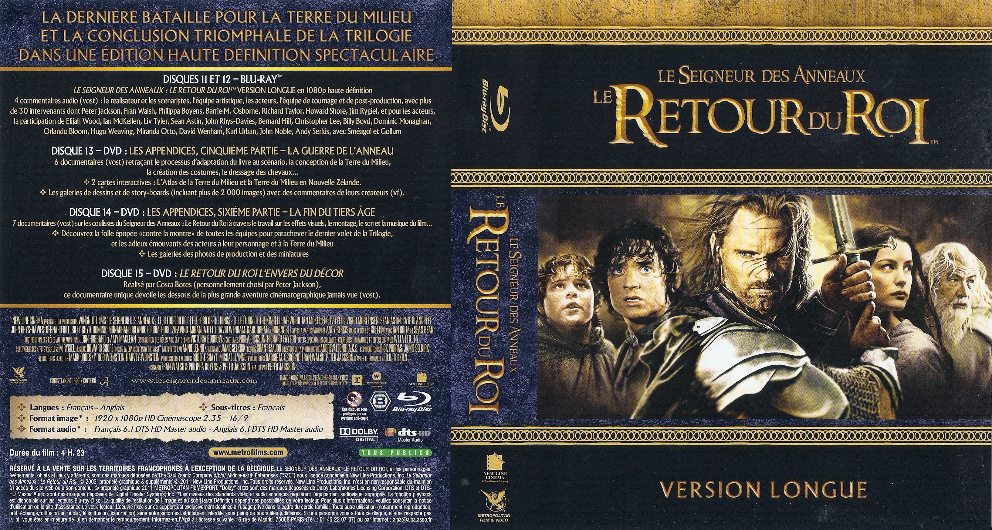 Jaquette DVD Le seigneur des anneaux le retour du roi (BLU-RAY) v2