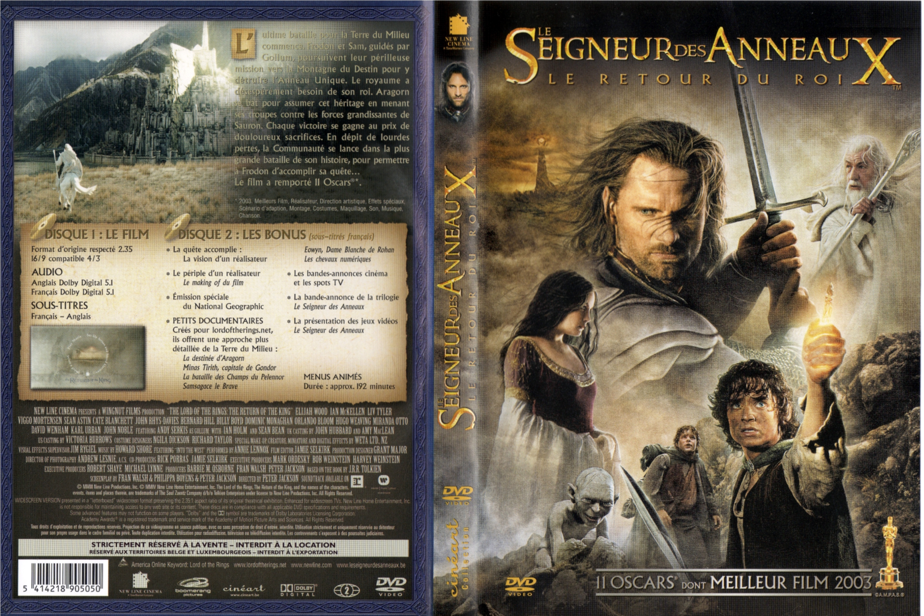 Jaquette DVD Le seigneur des anneaux le retour du roi v3