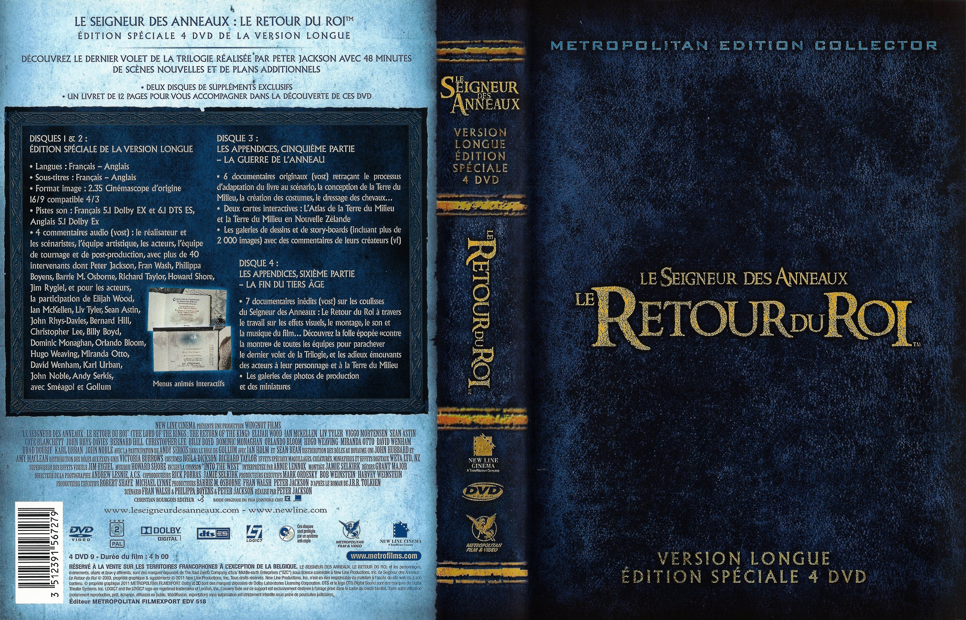 Jaquette DVD Le seigneur des anneaux le retour du roi v4