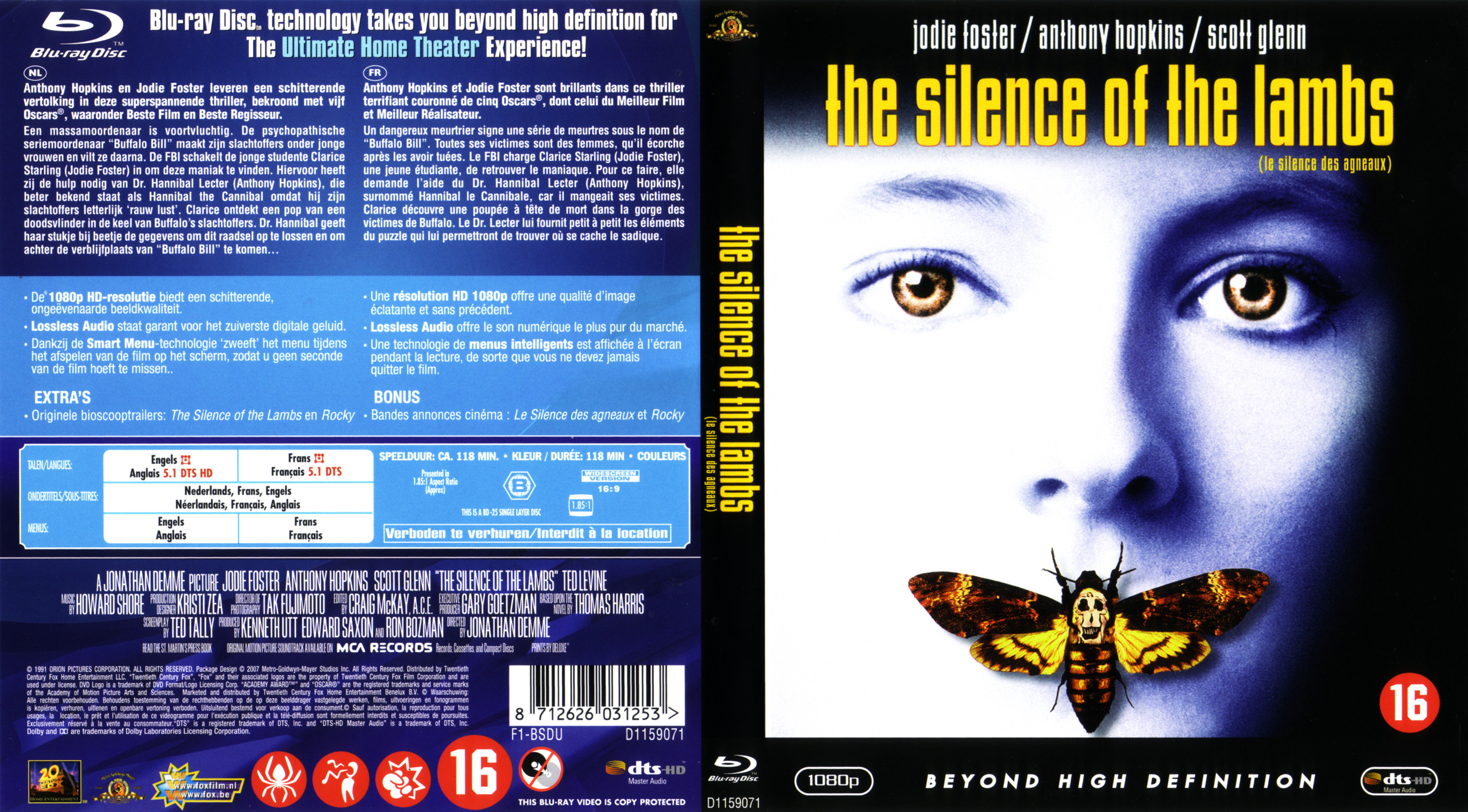 Jaquette DVD Le silence des agneaux (BLU-RAY) v2