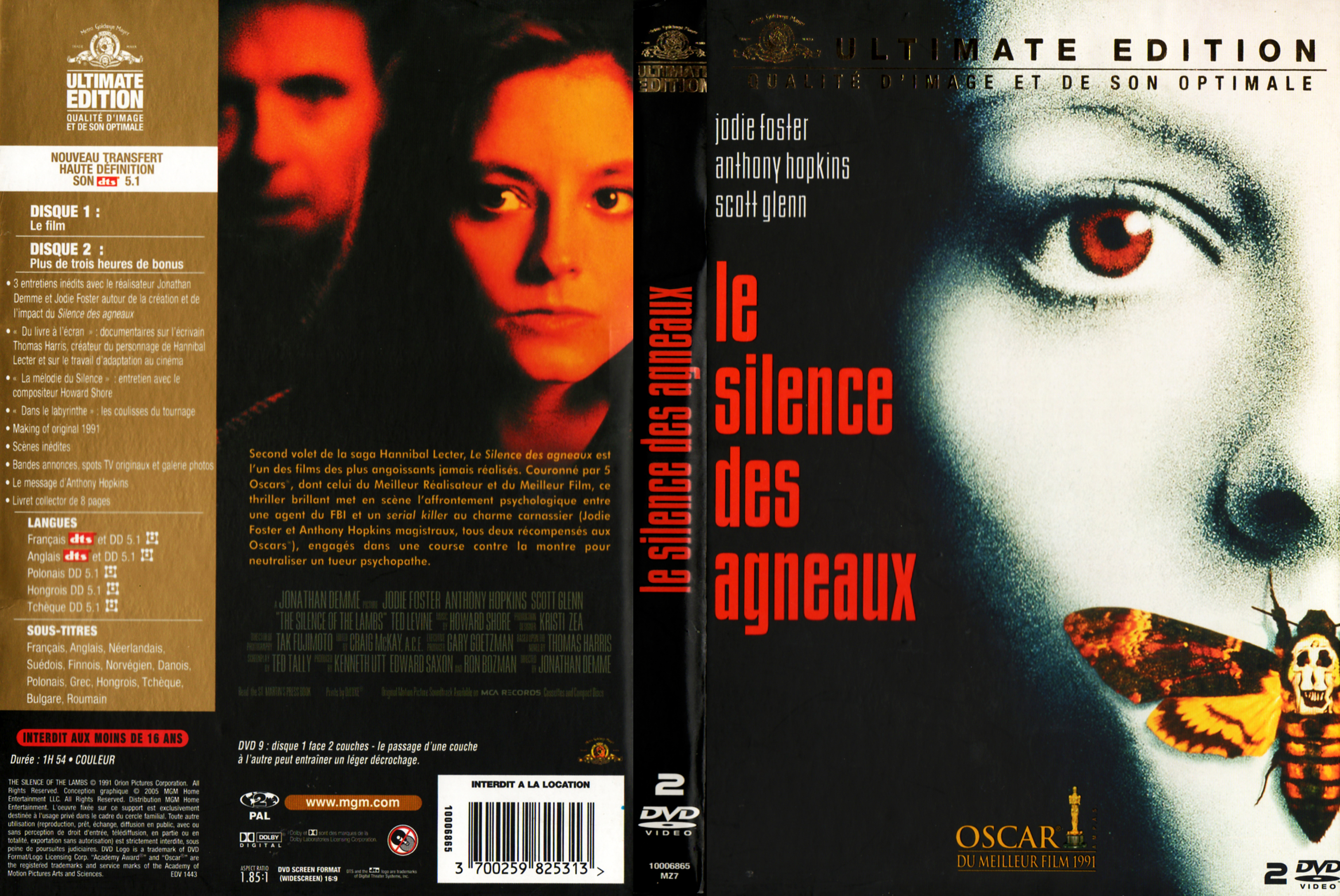 Jaquette DVD Le silence des agneaux v3