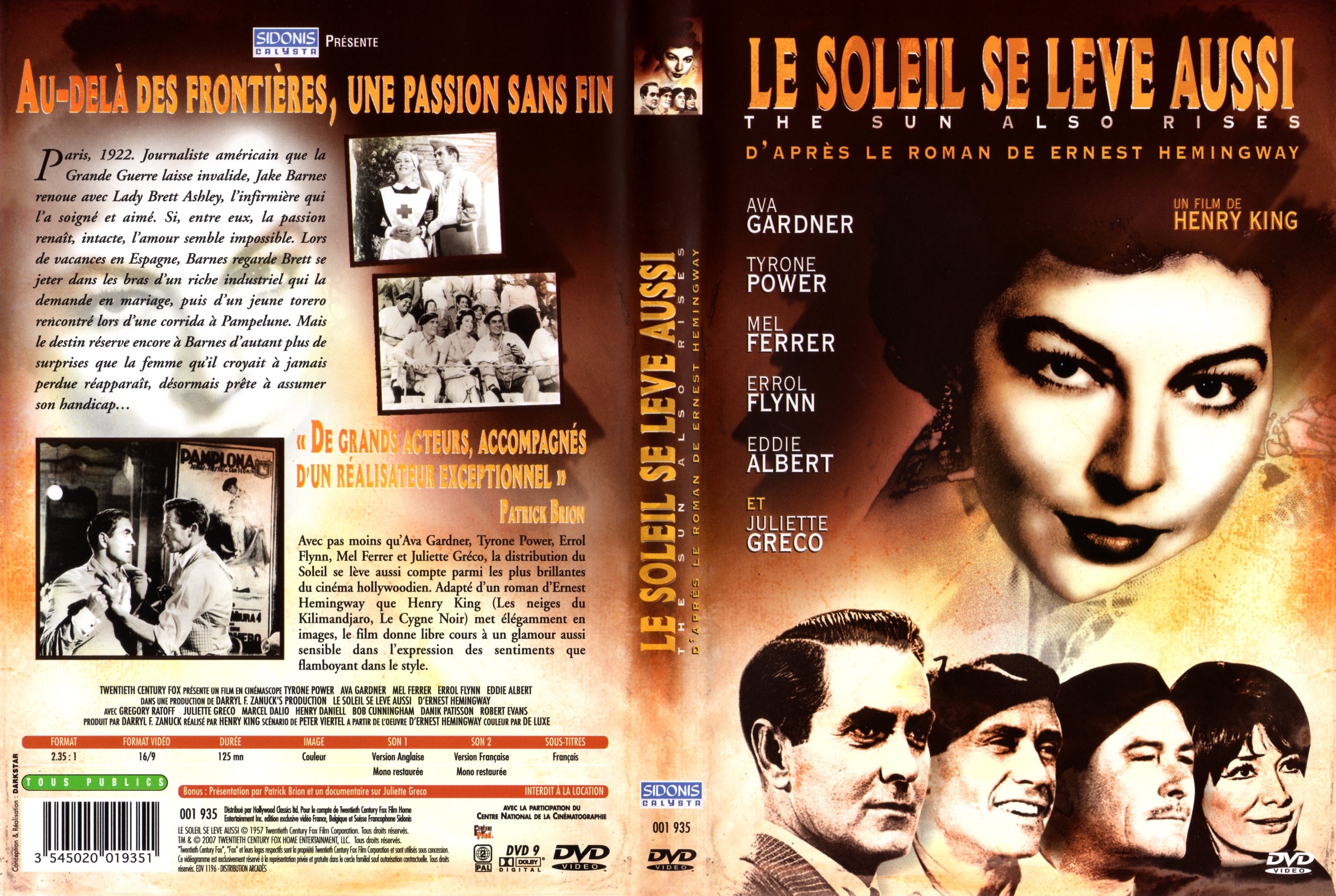 Jaquette DVD Le soleil se lve aussi