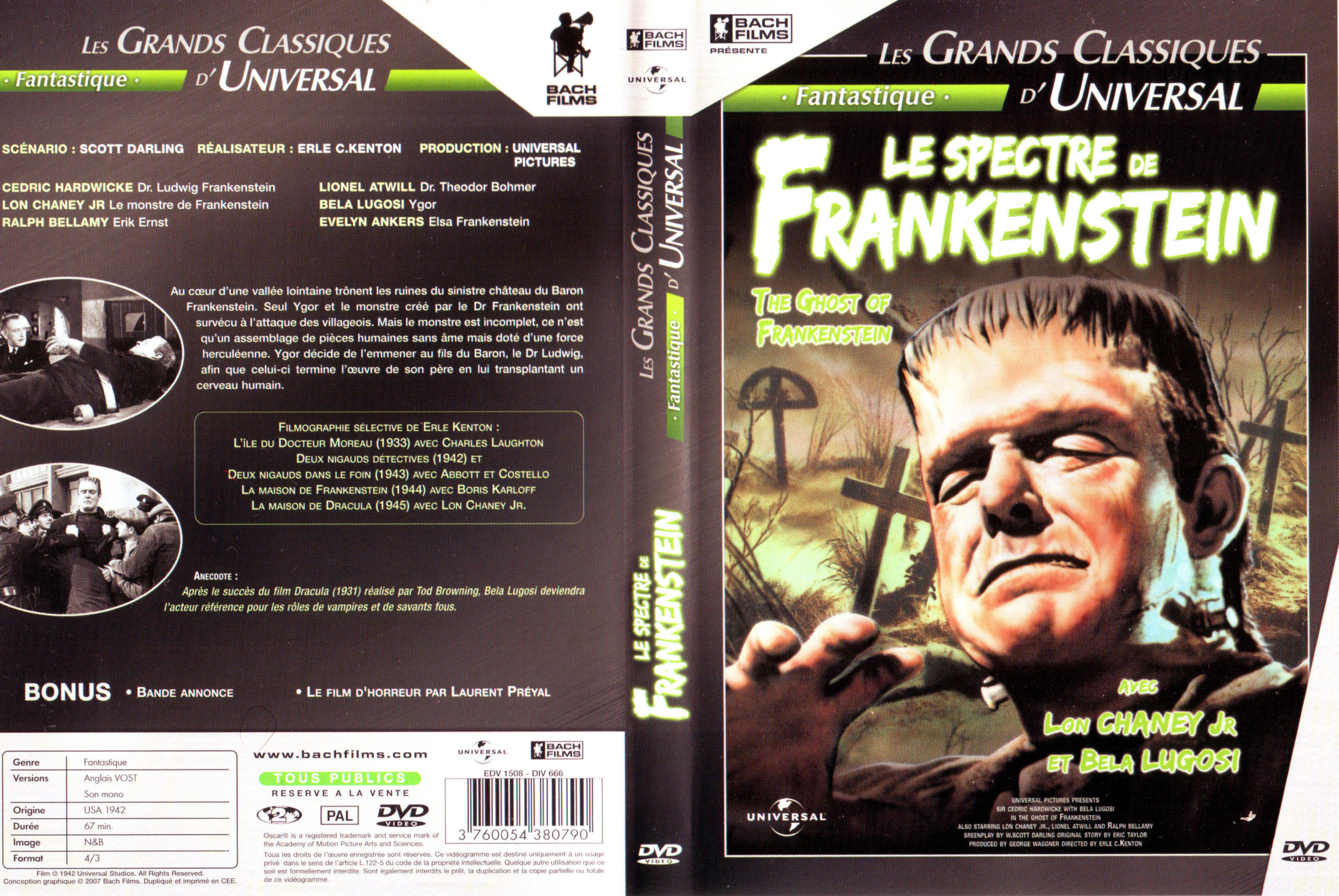 Jaquette DVD Le spectre de Frankenstein