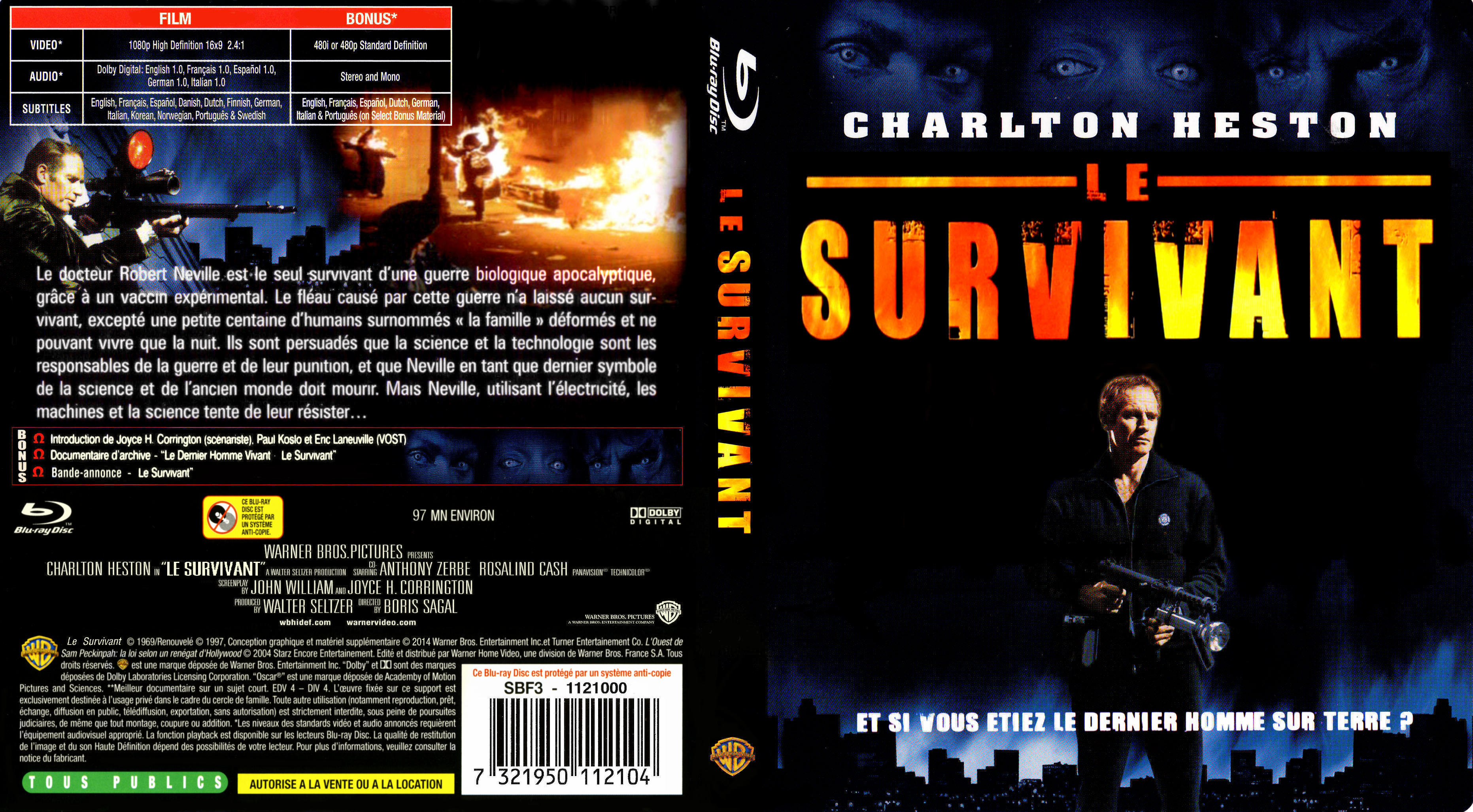 Jaquette DVD Le survivant custom (BLU-RAY)