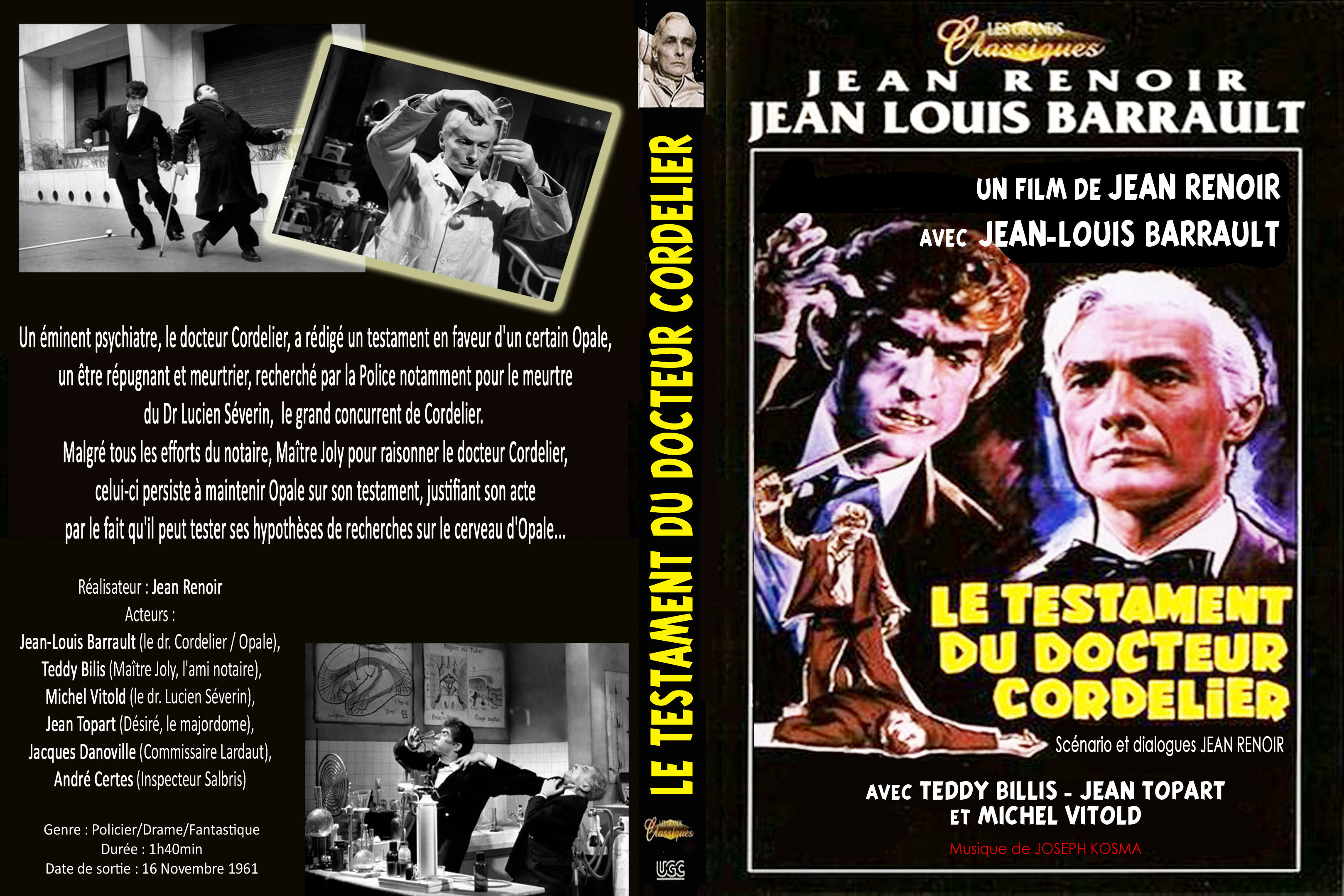 Jaquette DVD Le testament du Docteur Cordelier custom