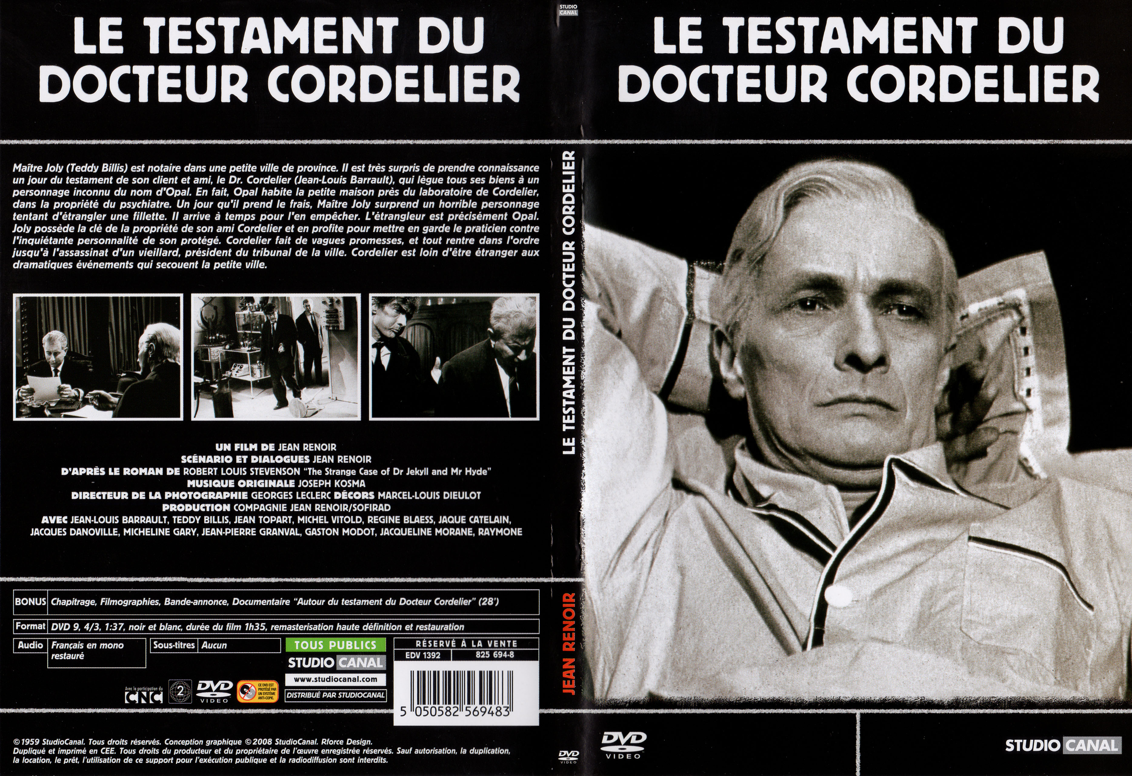Jaquette DVD Le testament du docteur Cordelier