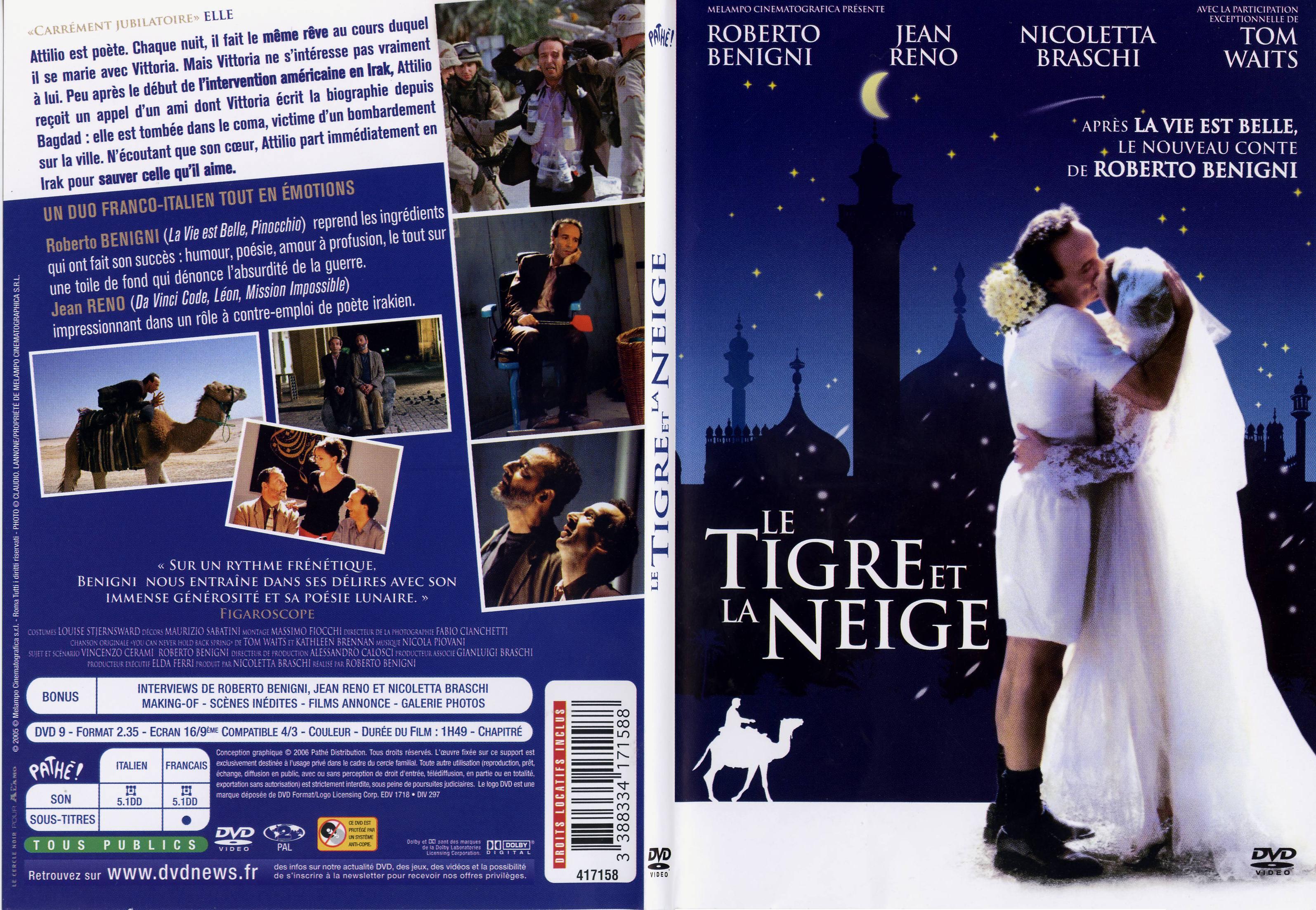 Jaquette DVD Le tigre et la neige - SLIM