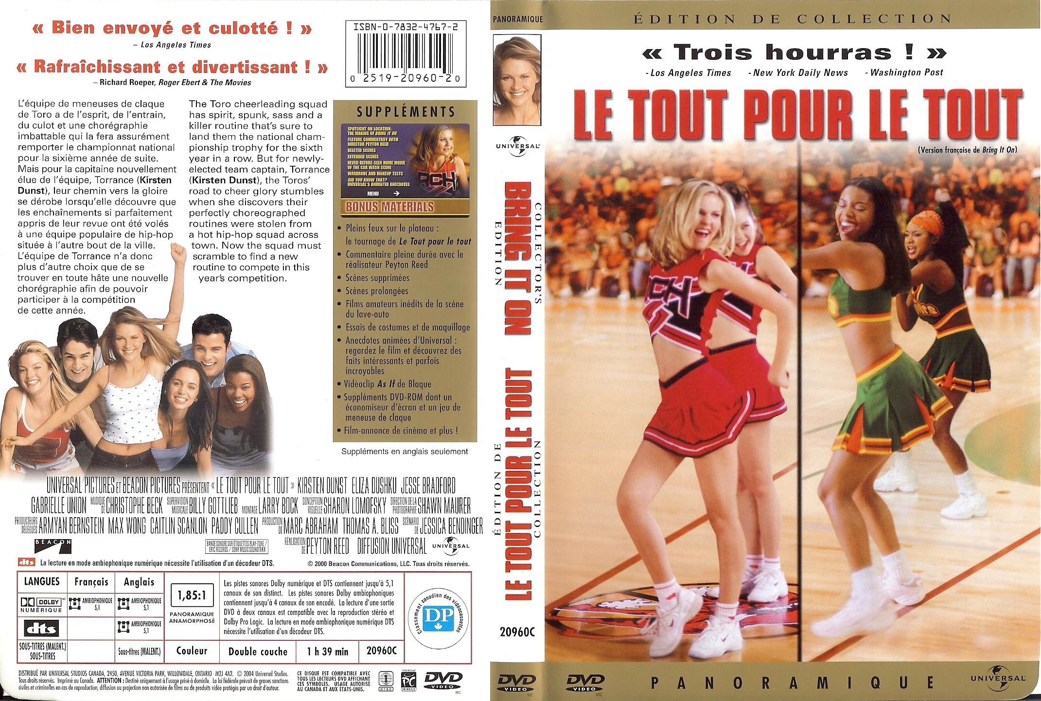 Jaquette DVD Le tout pour le tout