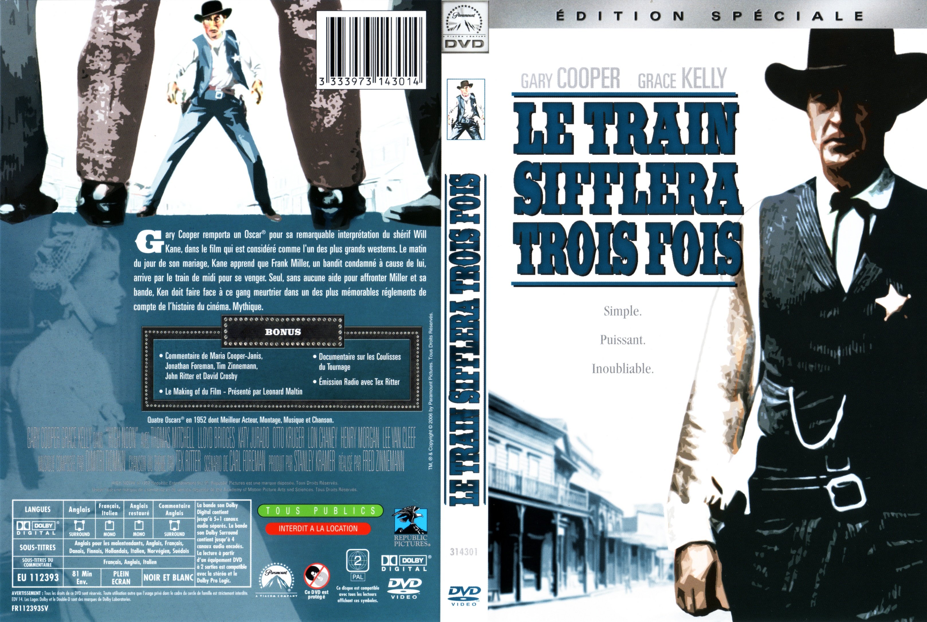 Jaquette DVD Le train sifflera trois fois