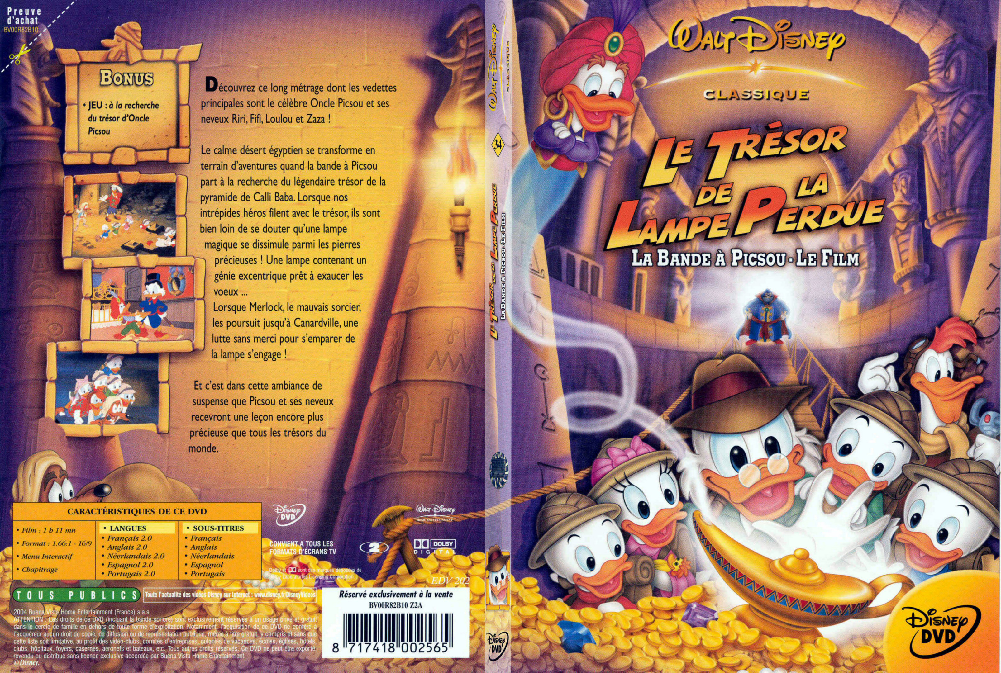 Jaquette DVD Le trsor de la lampe perdue - SLIM