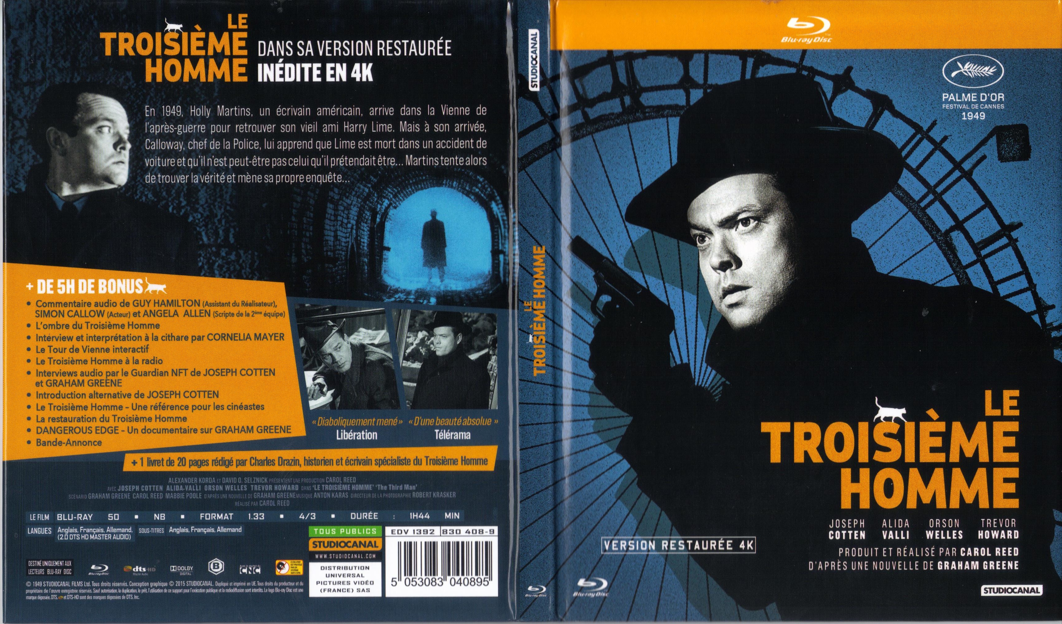 Jaquette DVD Le troisime homme (BLU-RAY)