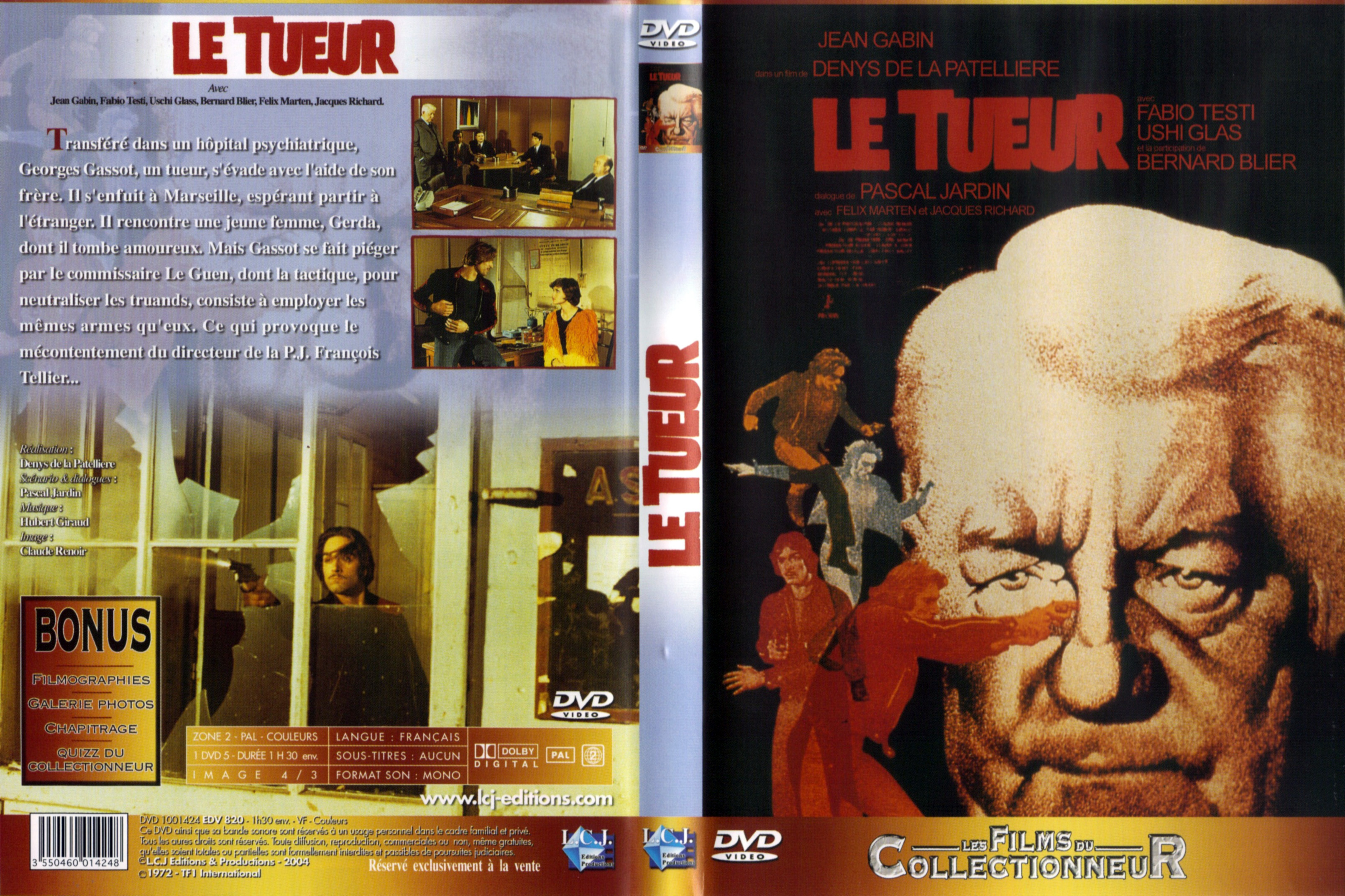 Jaquette DVD Le tueur Jean Gabin v2