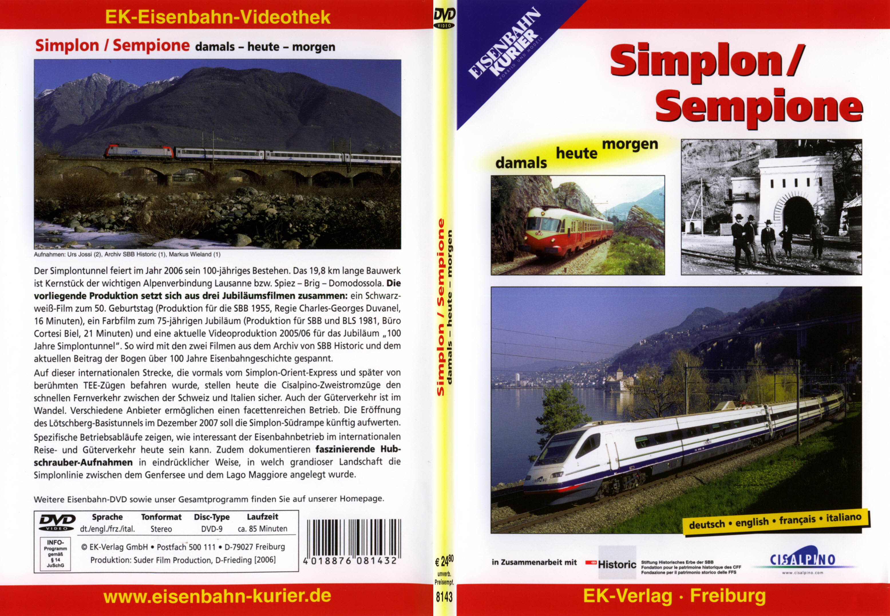 Jaquette DVD Le tunnel ferroviaire du Simplon - SLIM