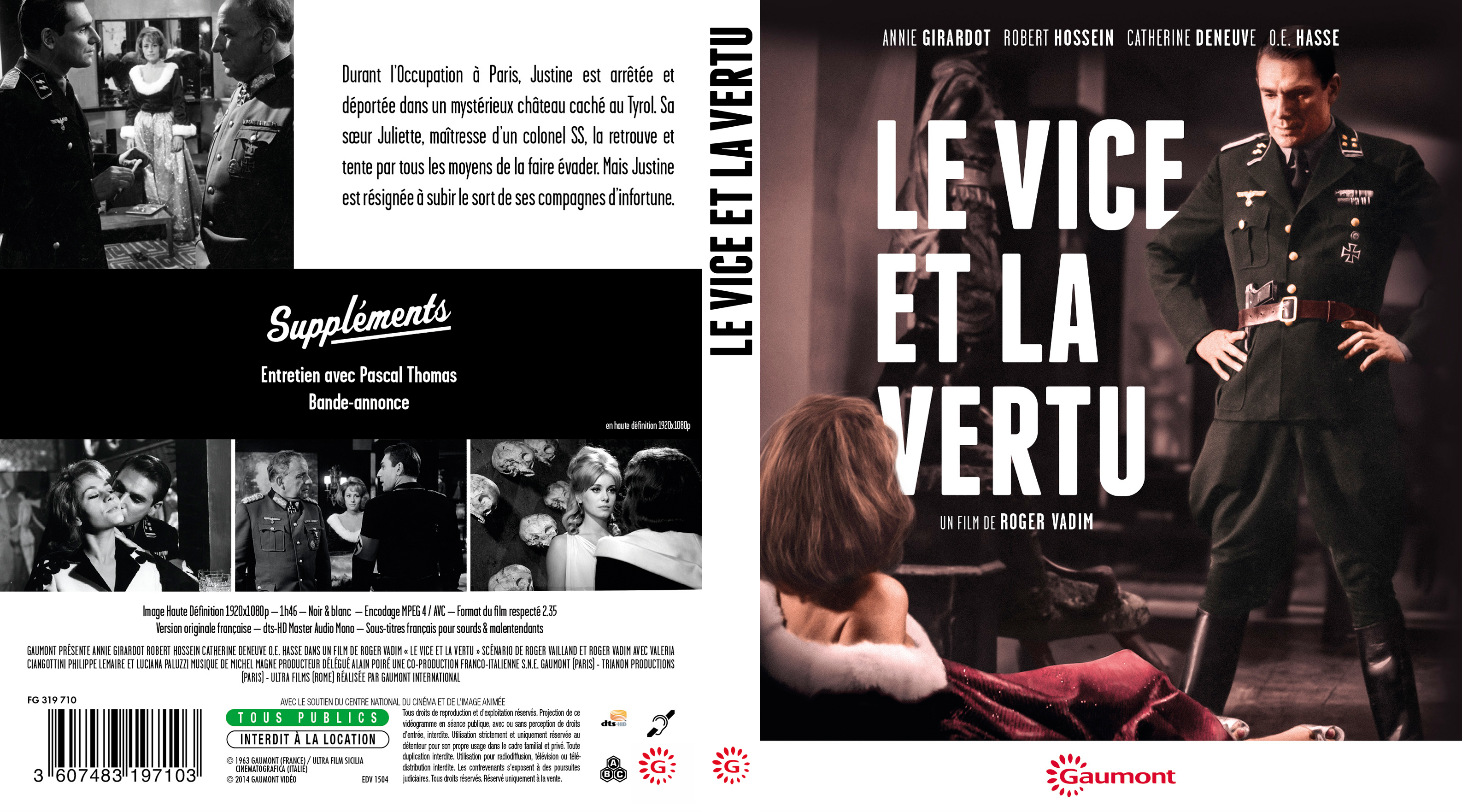 Jaquette DVD Le vice et la vertue custom (BLU-RAY)