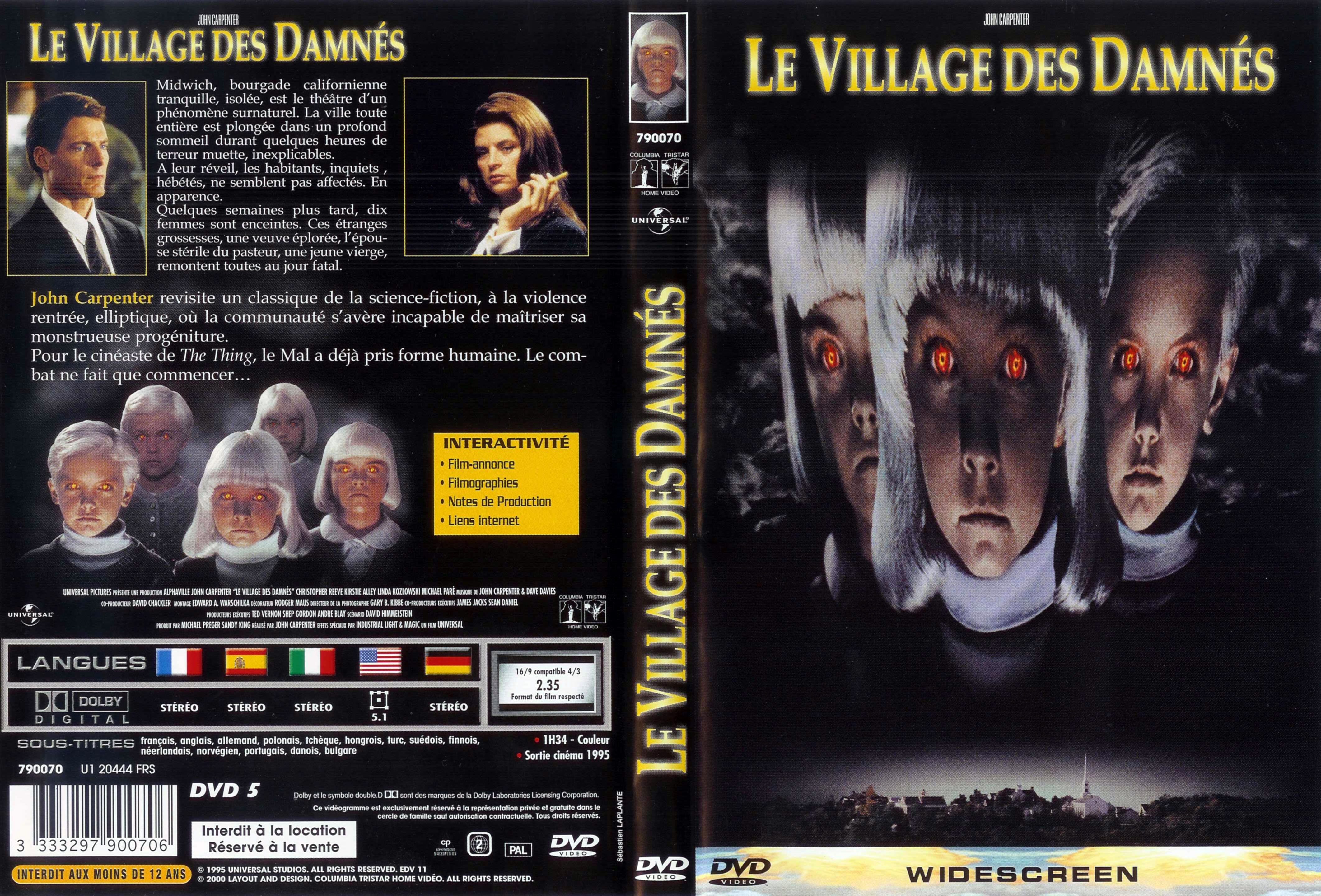 Jaquette DVD Le village des damnes v2