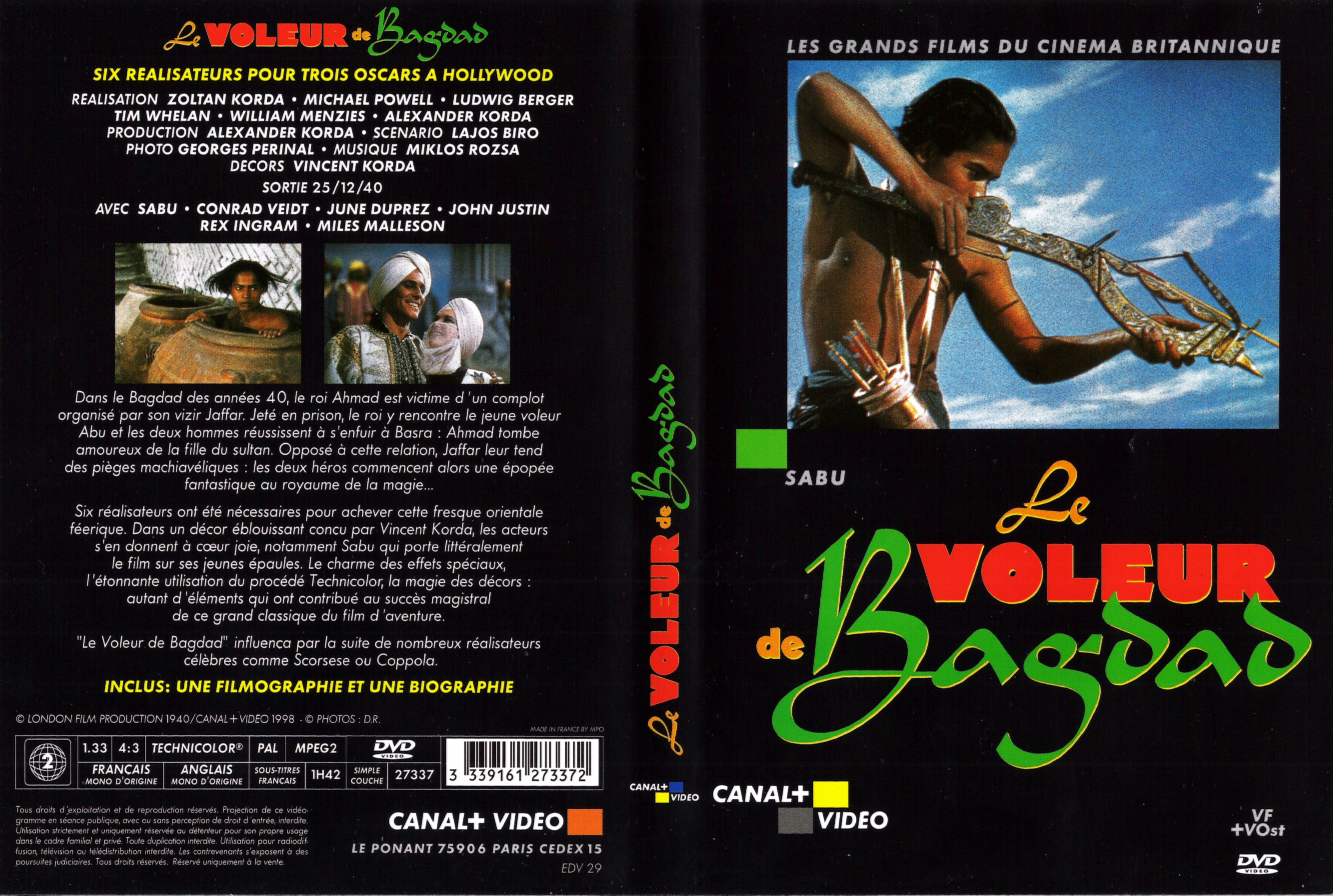 Jaquette DVD Le voleur de Bagdad