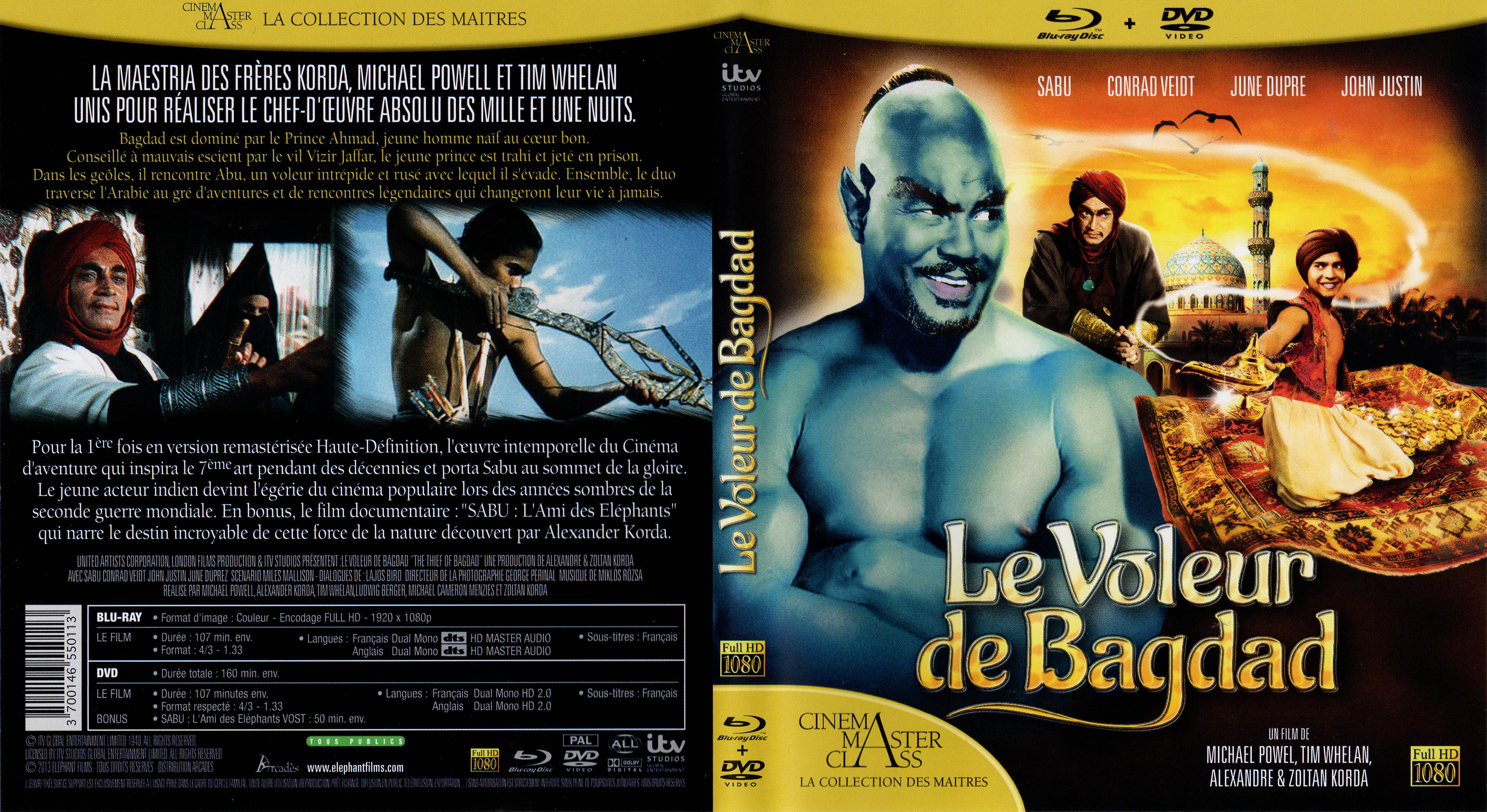 Jaquette DVD Le voleur de Bagdad (BLU-RAY)