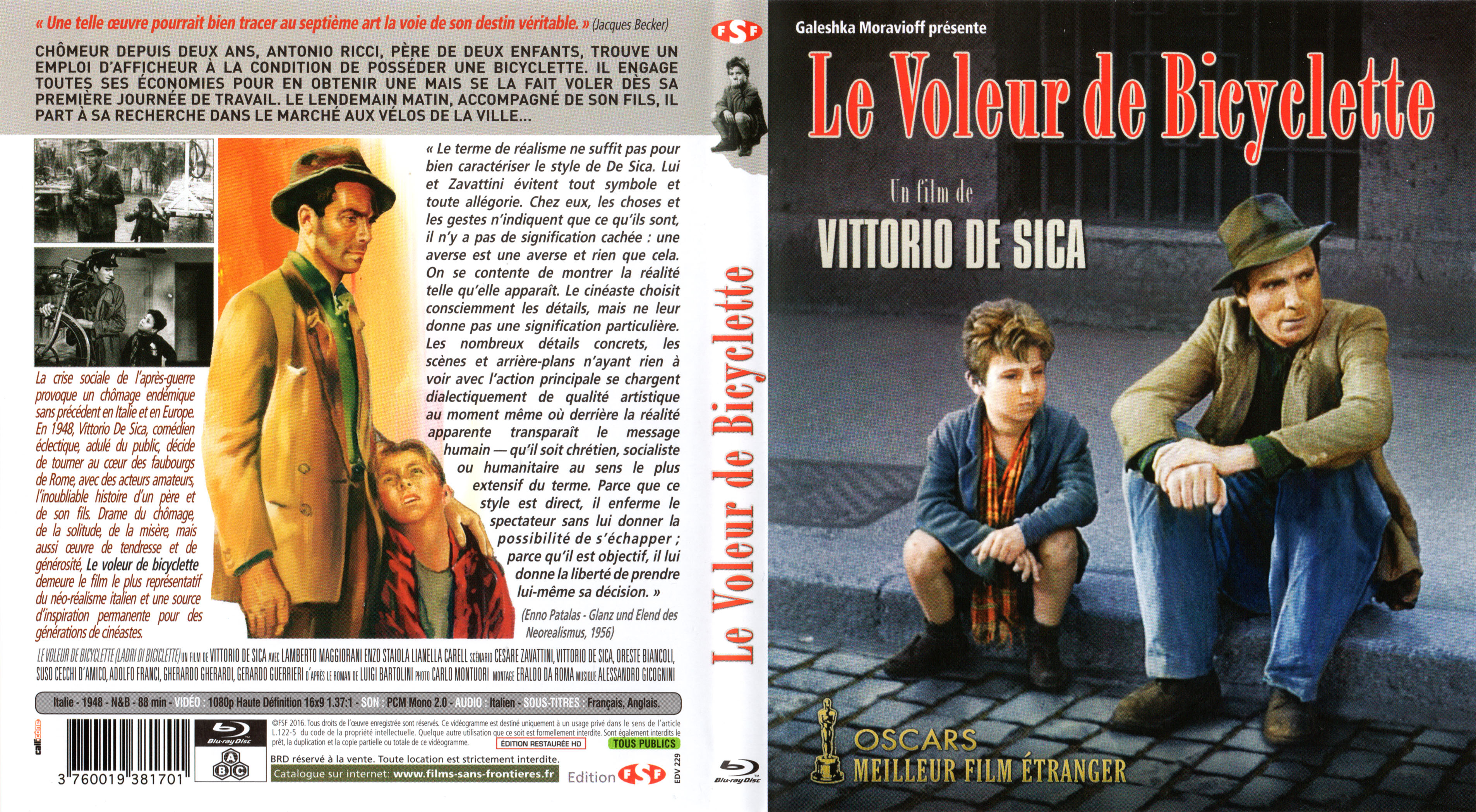 Jaquette DVD Le voleur de bicyclette (BLU-RAY)