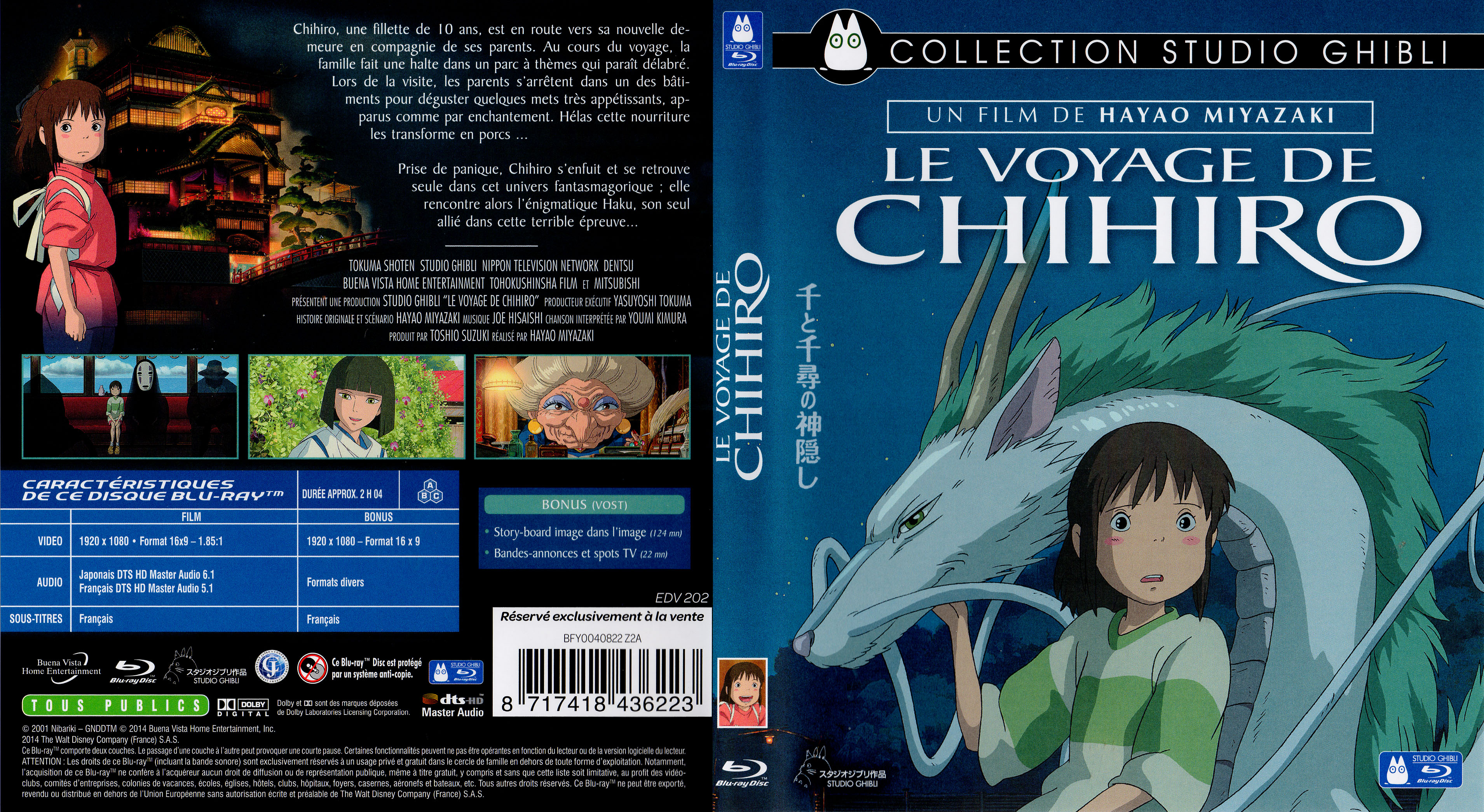 Jaquette DVD Le voyage de Chihiro (BLU-RAY)