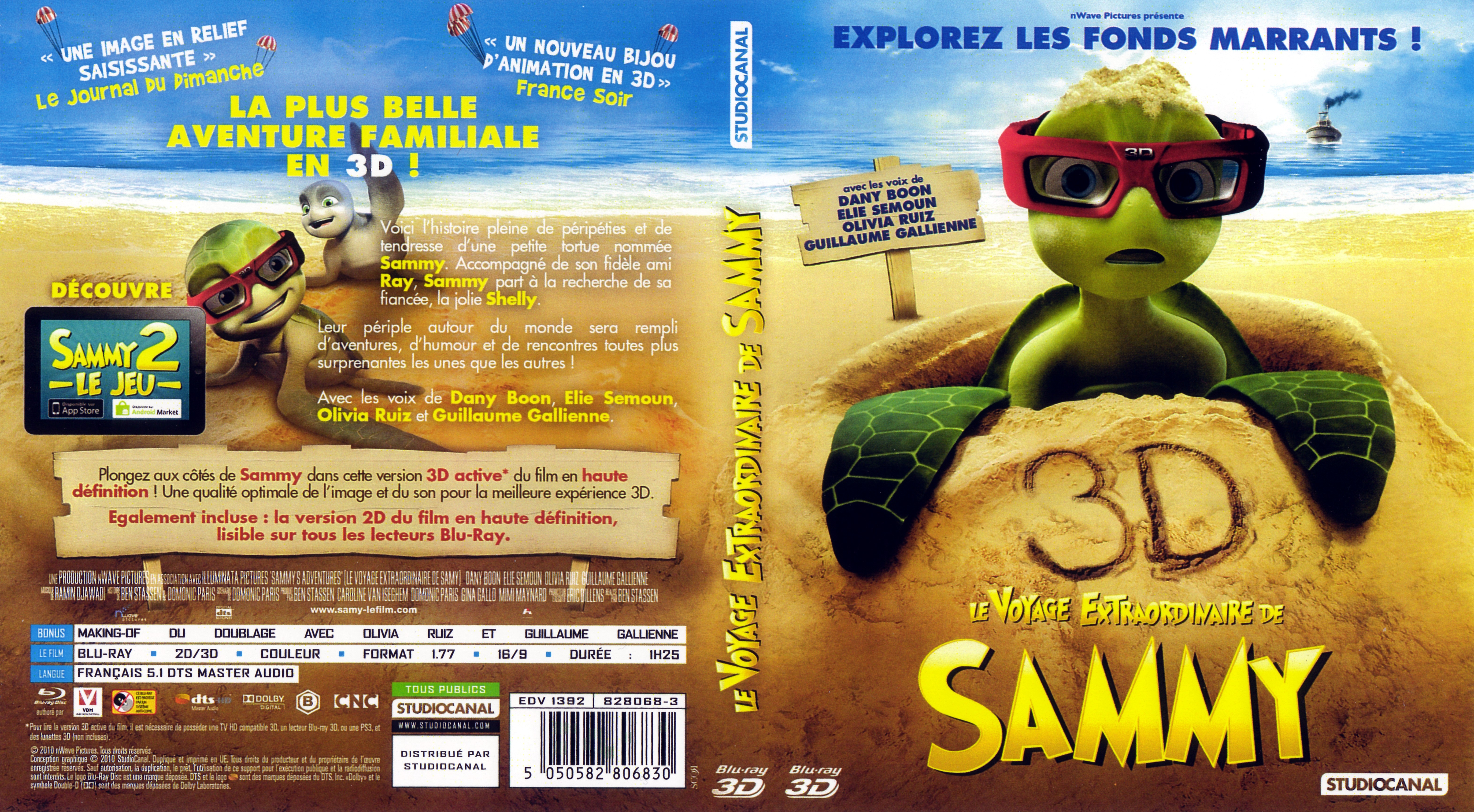 Jaquette DVD Le voyage extraordinaire de Sammy 3D (BLU-RAY)