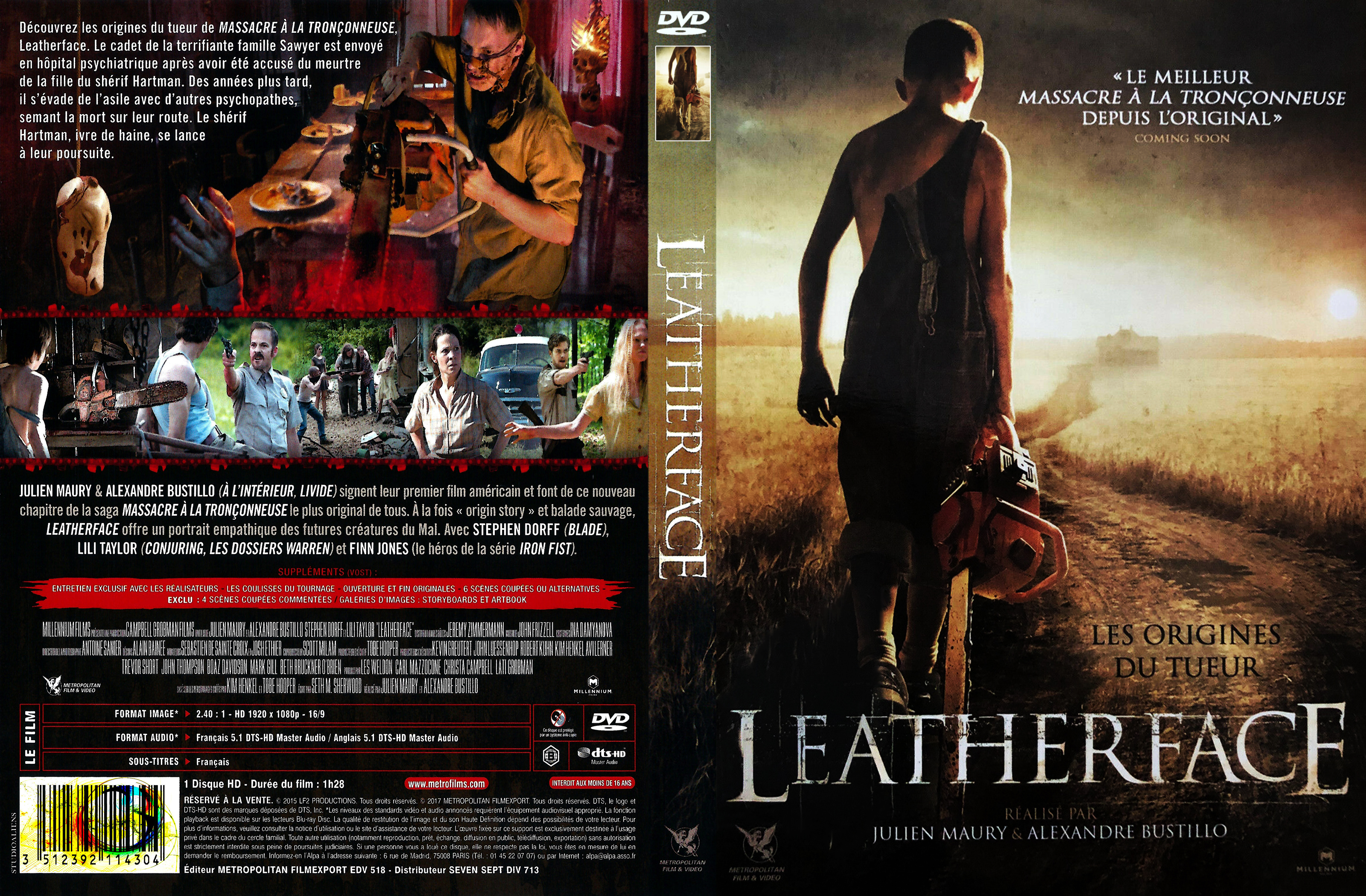 Jaquette DVD Leatherface les origines du tueur custom