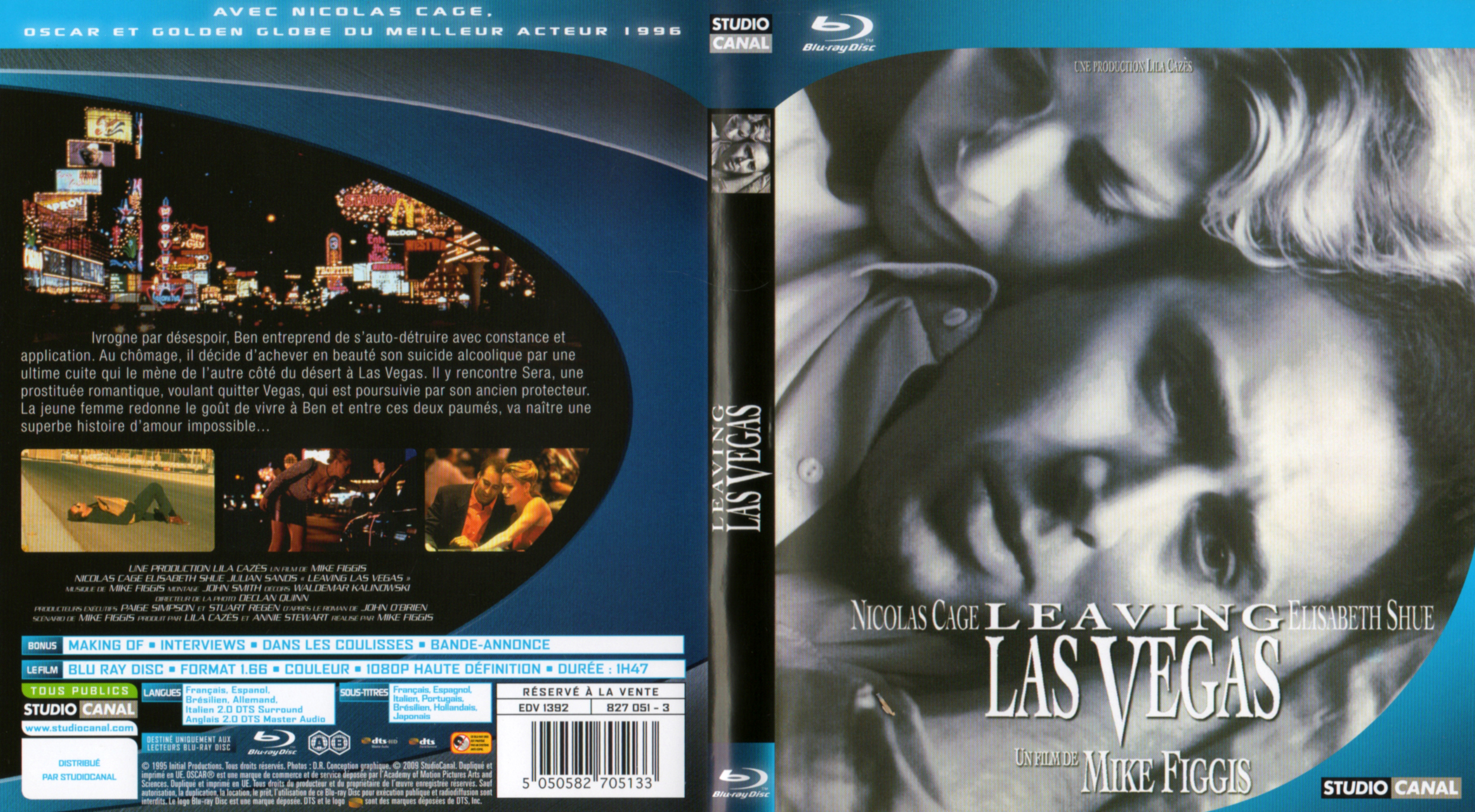 Jaquette DVD Leaving Las Vegas (BLU-RAY)