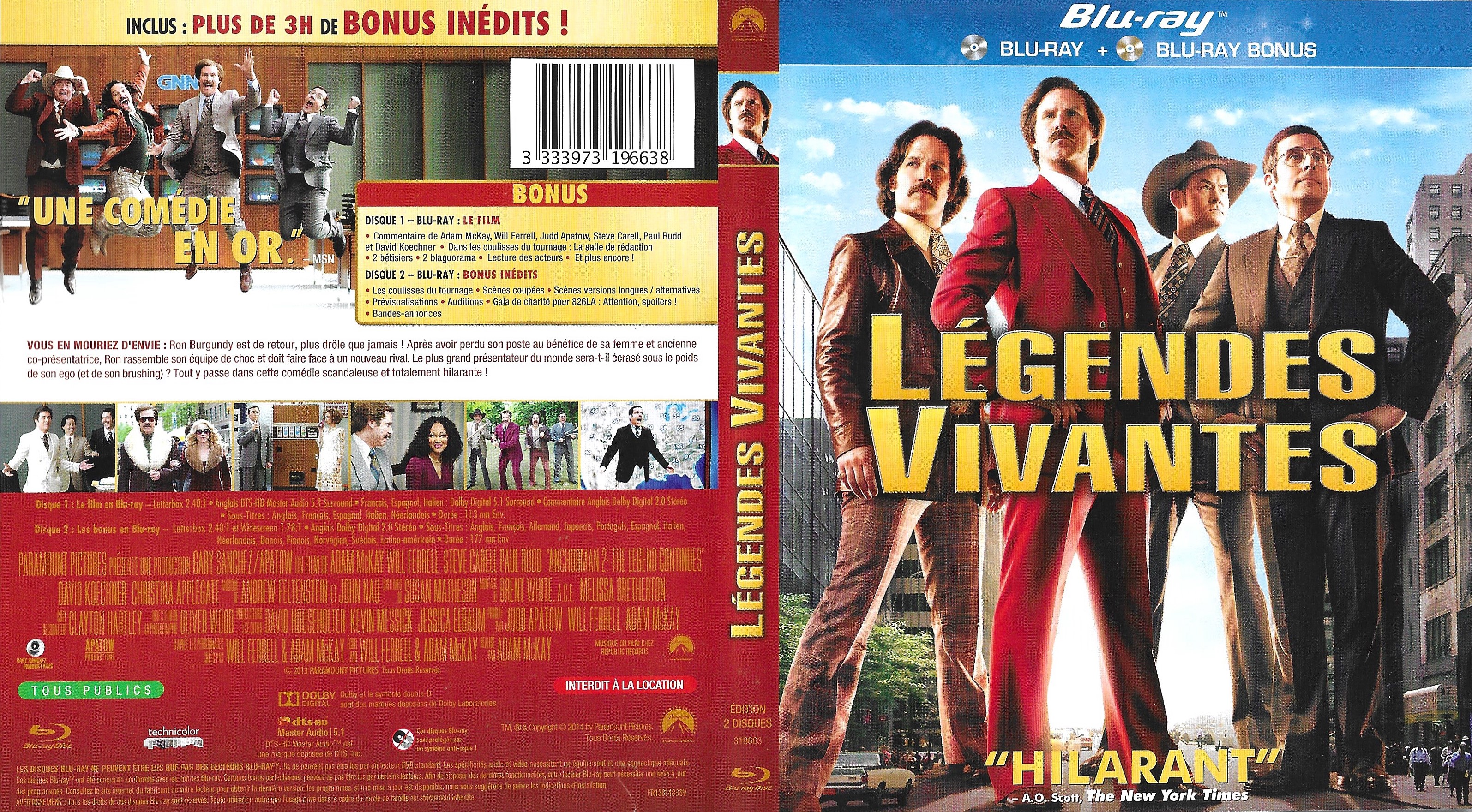 Jaquette DVD Legendes Vivantes - Anchorman 2 (BLU-RAY)