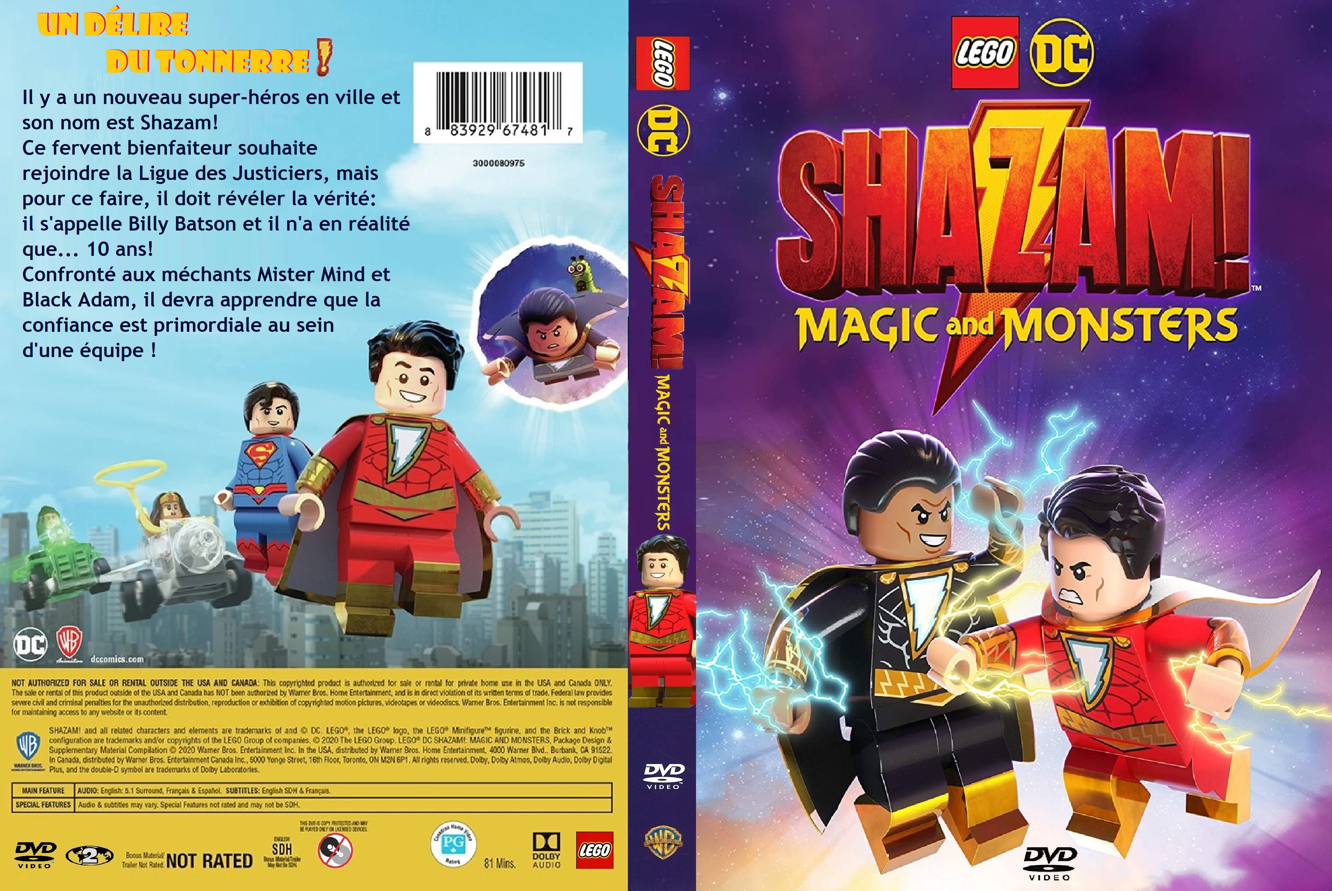 Jaquette DVD Lego DC Shazam! Monstres et Magie custom
