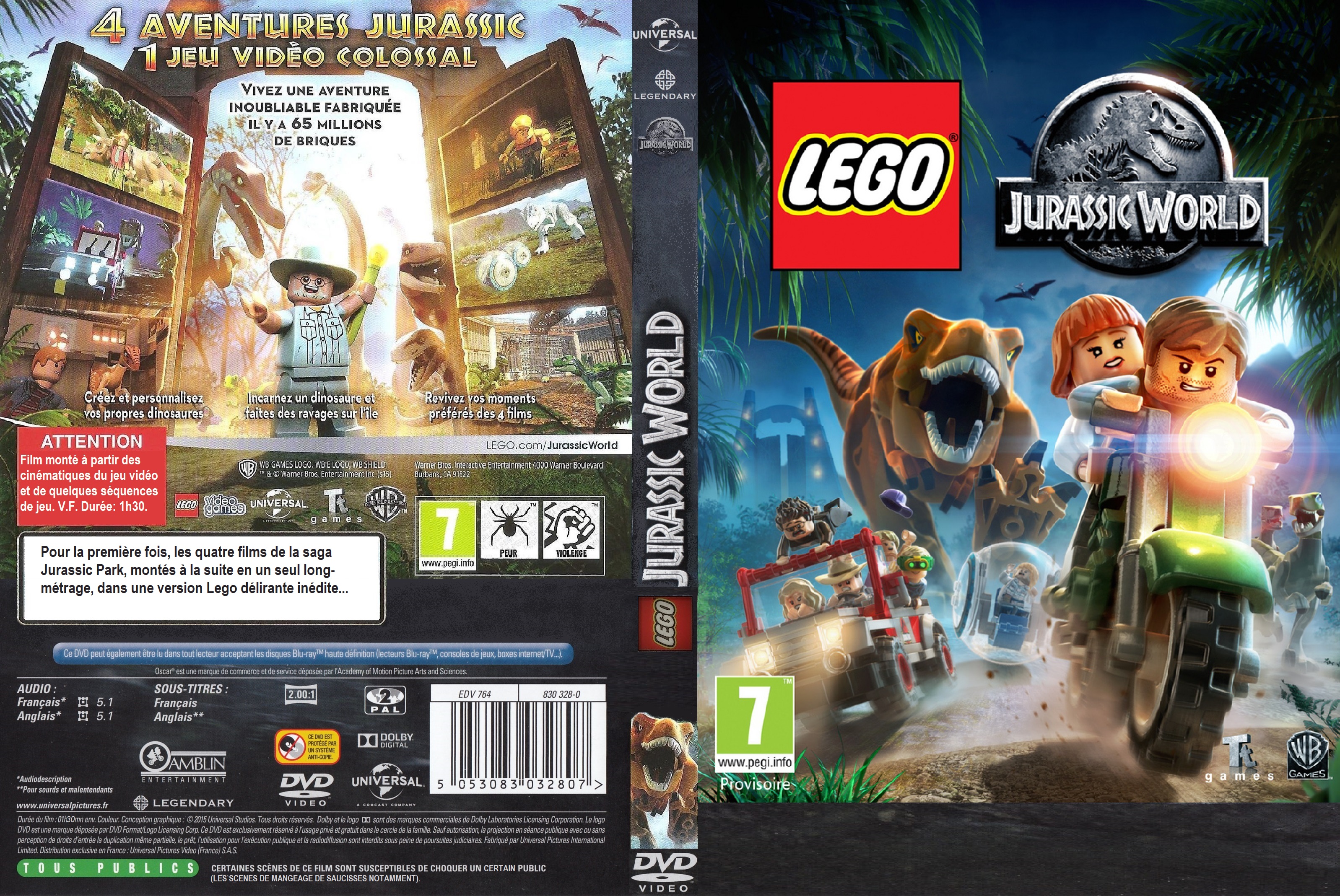 Jaquette DVD Lego Jurassic World custom