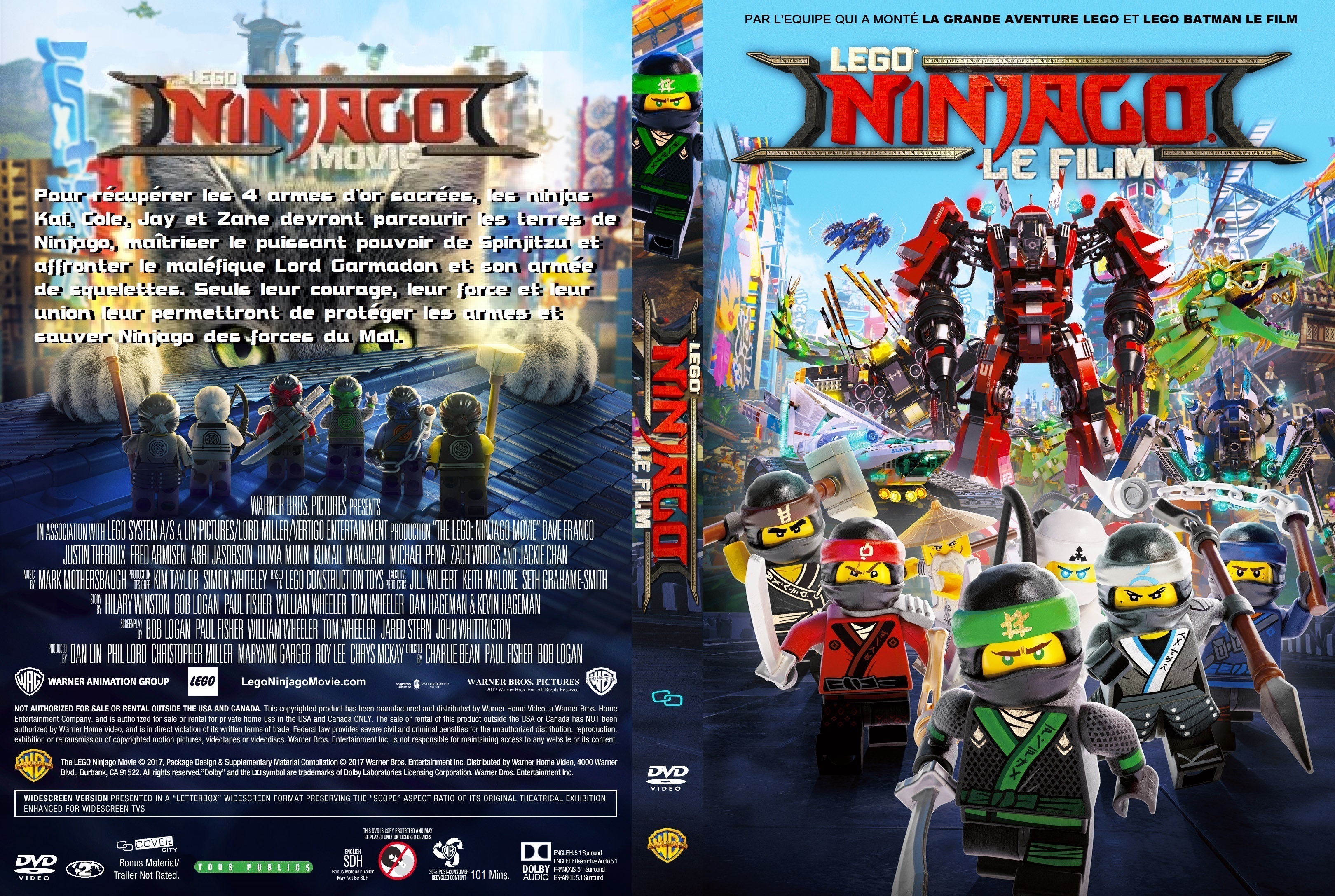 Jaquette DVD Lego Ninjago le film custom