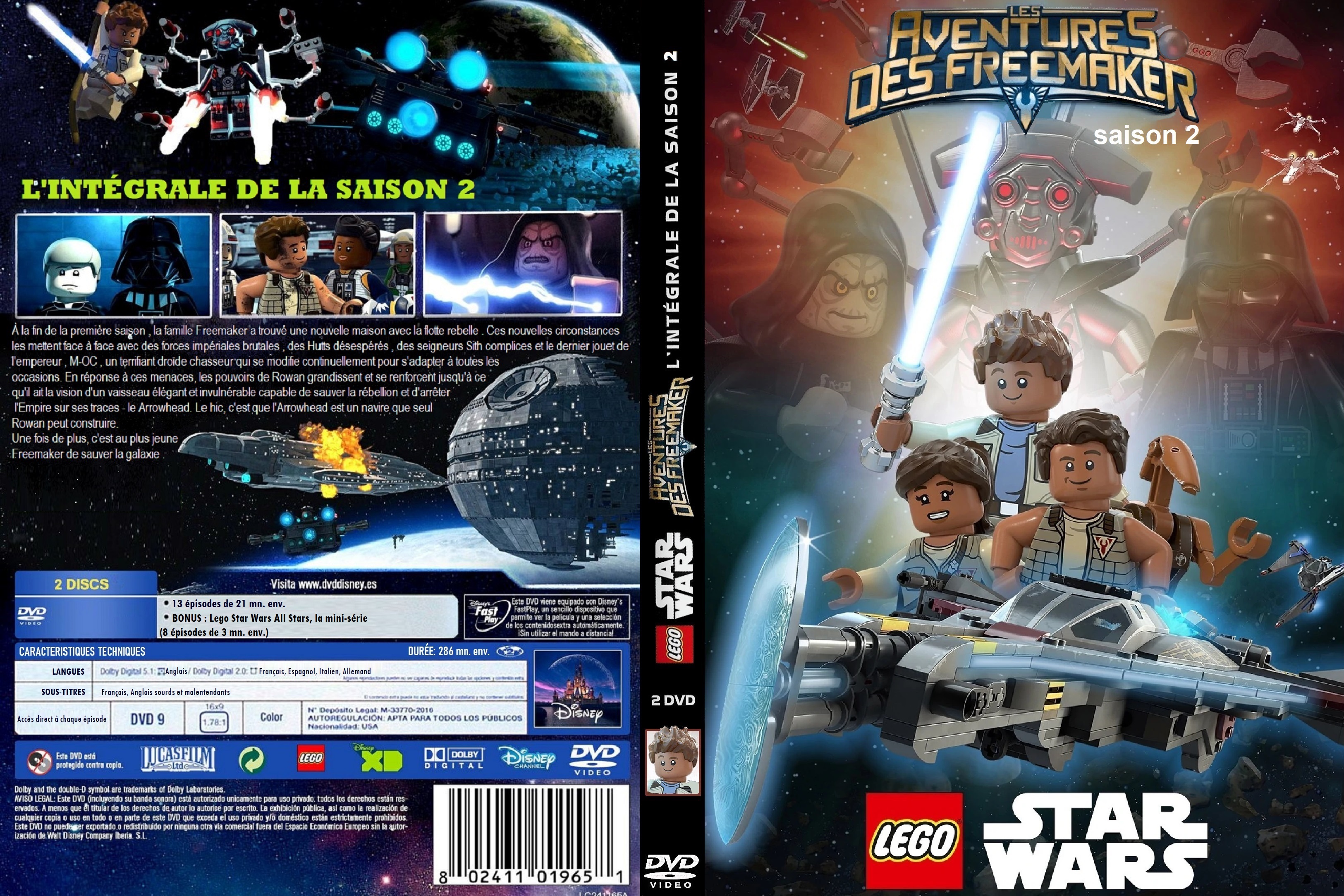 Jaquette DVD Lego Star Wars Les Aventures des Freemaker saison 2 custom v2