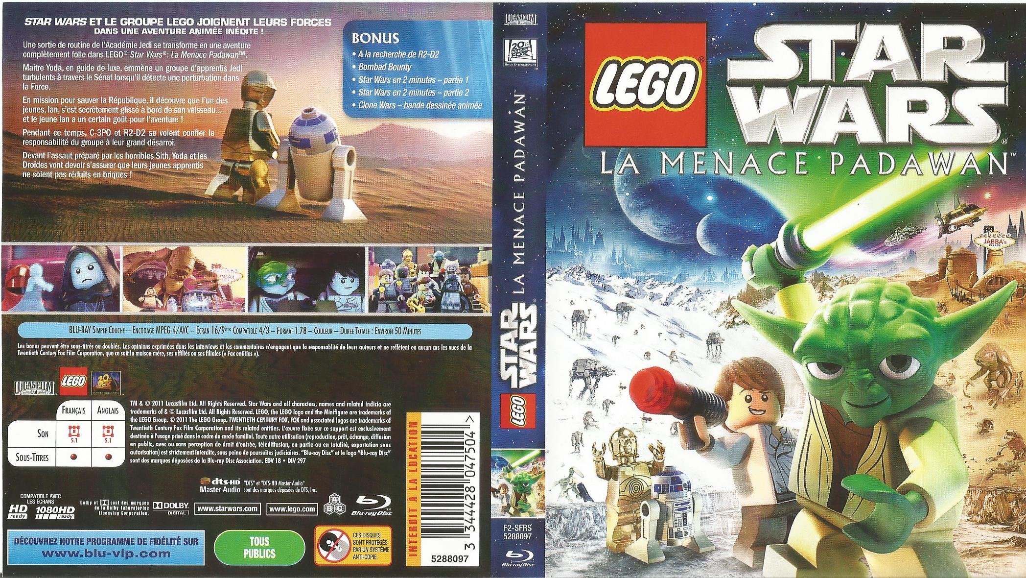 Jaquette DVD Lego Star Wars la menace Padawan (BLU-RAY)