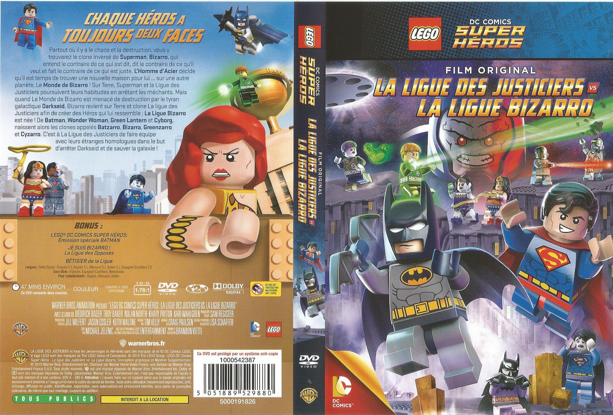 Jaquette DVD Lego la ligue des justiciers vs la ligue Bizarro