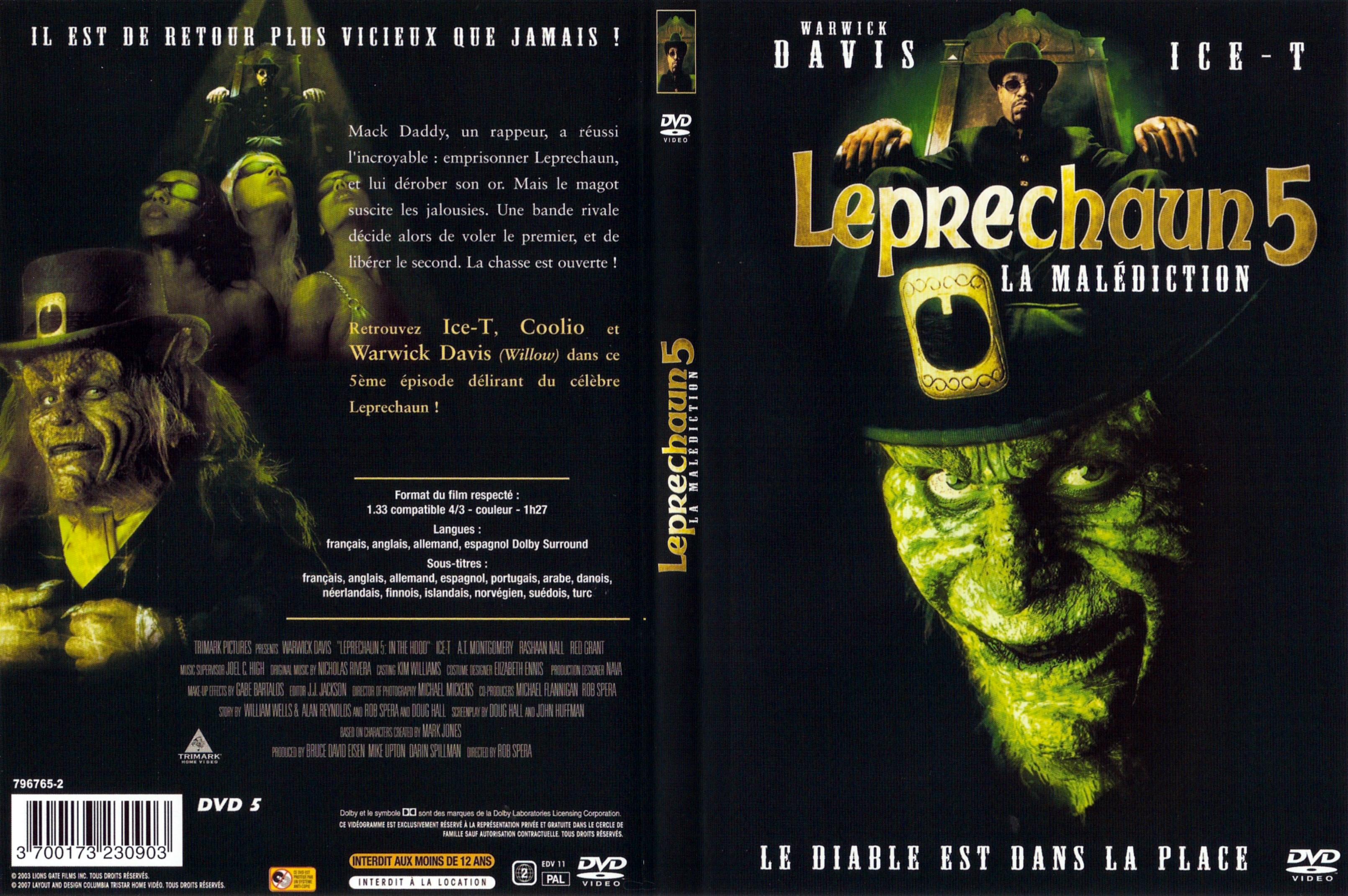 Jaquette DVD Leprechaun 5 - La malediction - SLIM