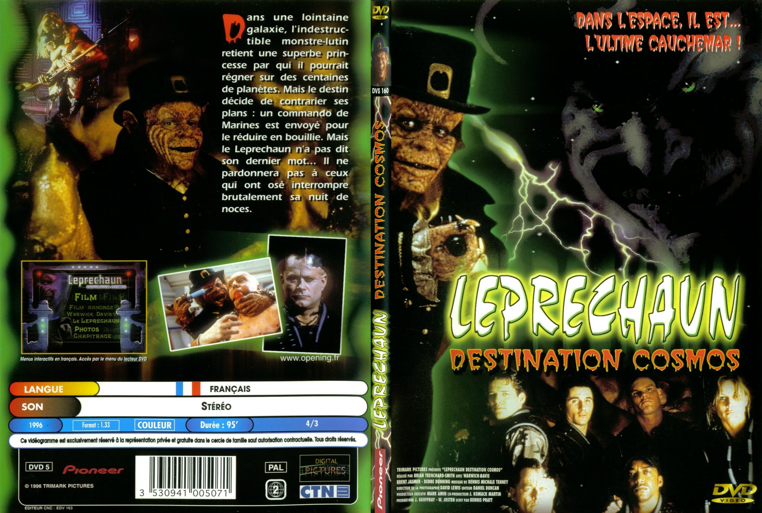 Jaquette DVD Leprechaun destination cosmos - SLIM